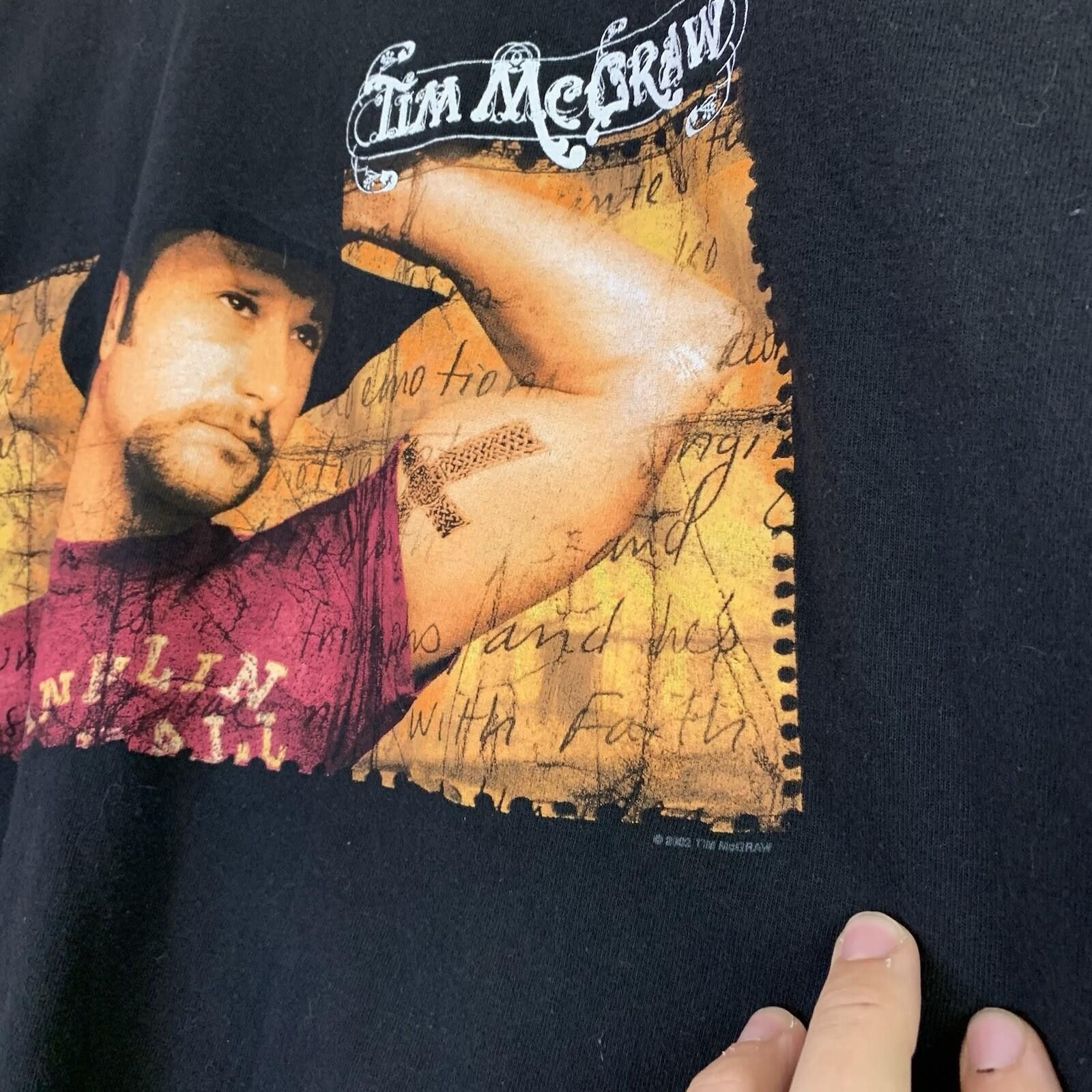 Vintage Vintage 2002 Tim McGraw Tour Band Shirt Black Size L Size US L / EU 52-54 / 3 - 3 Thumbnail
