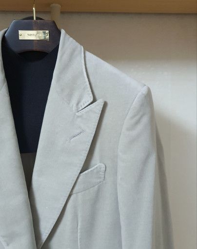 Tom Ford o1sm1stk0824 Shelton Velvet Jacket in Stone Size US M / EU 48-50 / 2 - 2 Thumbnail