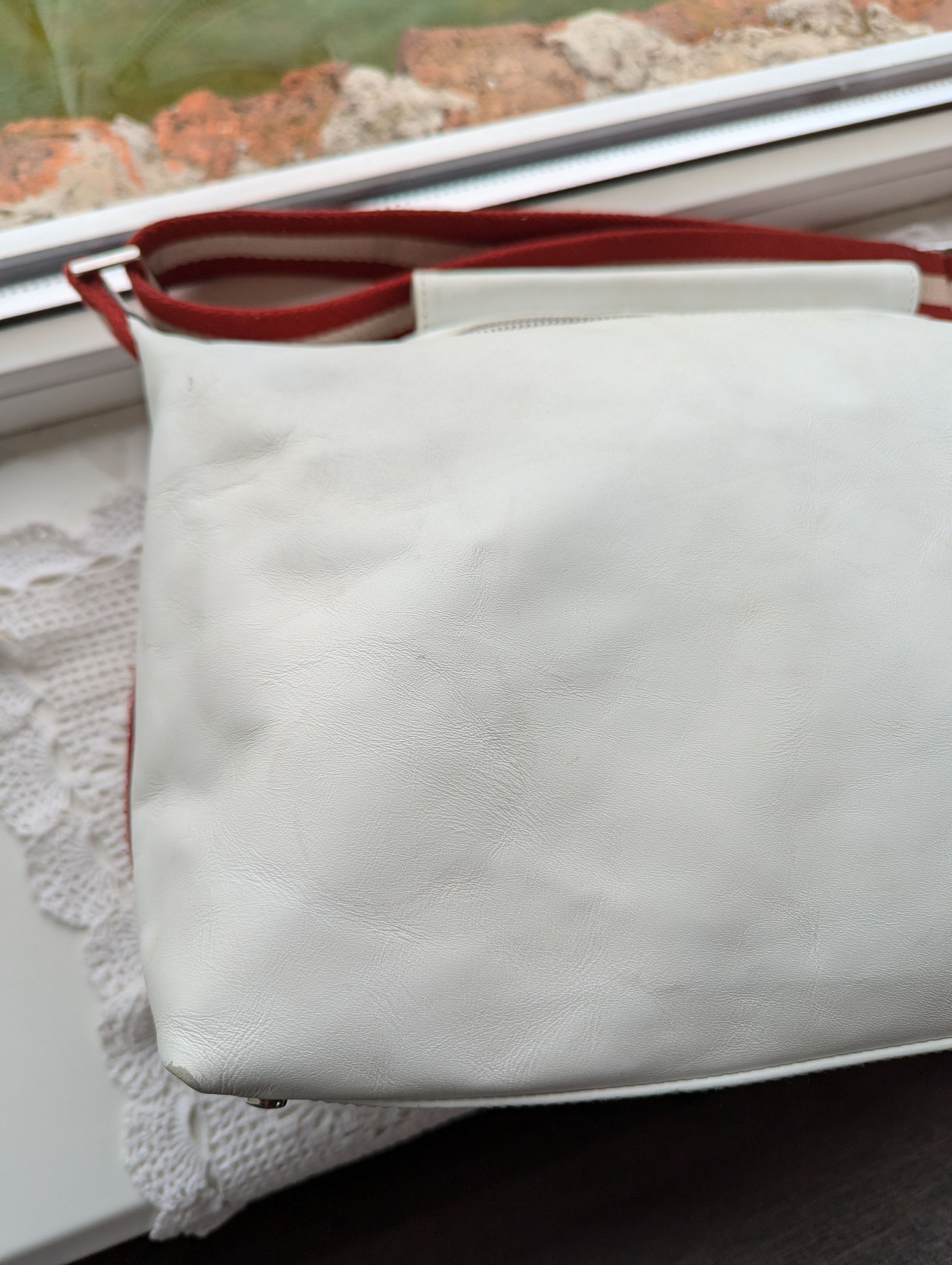 Bally × Vintage Bally White Leather Web Strap 2 Way Bag Shoulder Size ONE SIZE - 13 Thumbnail