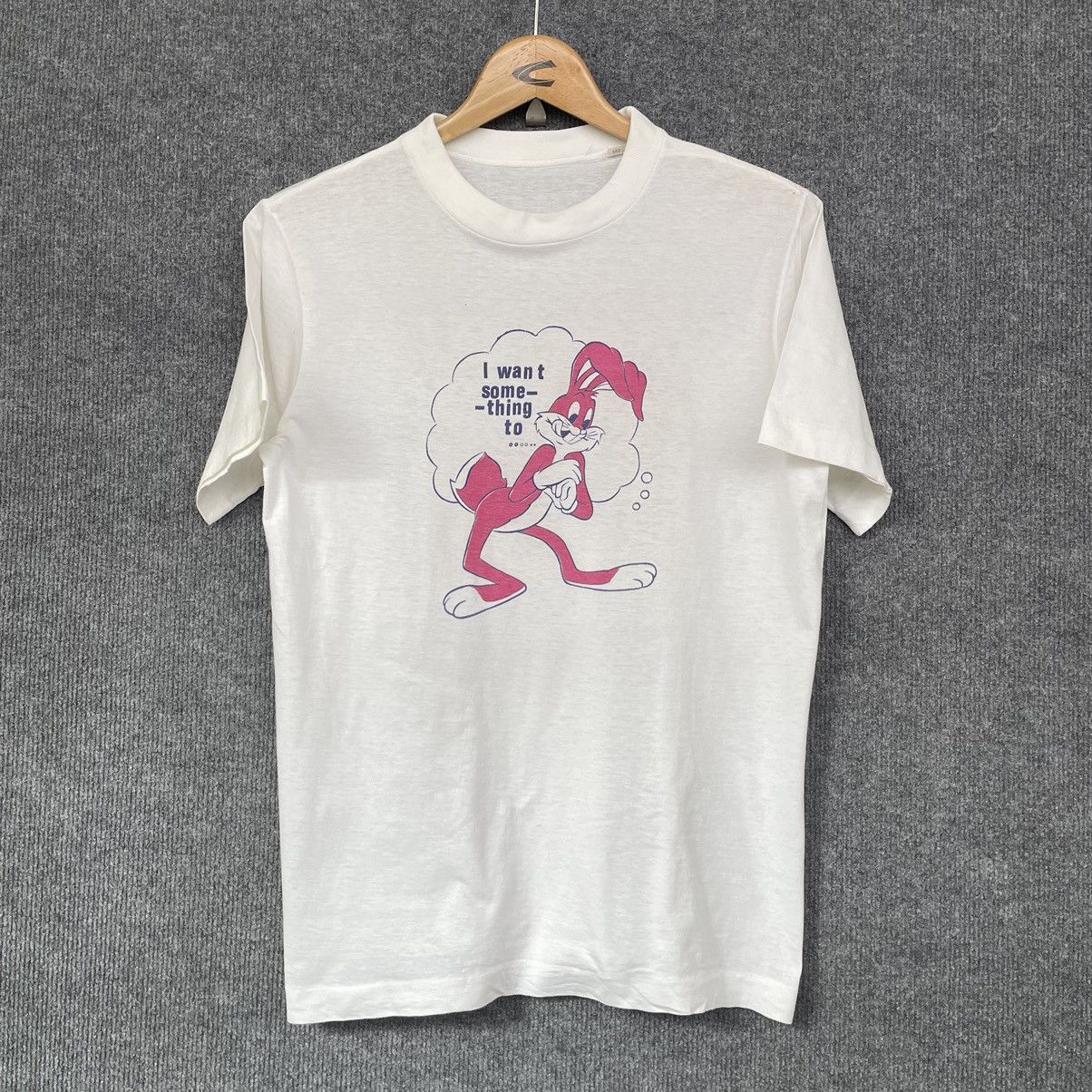 Vintage Vintage 90s Rabbit I Want Something To T Shirt Size US S / EU 44-46 / 1 - 1 Thumbnail