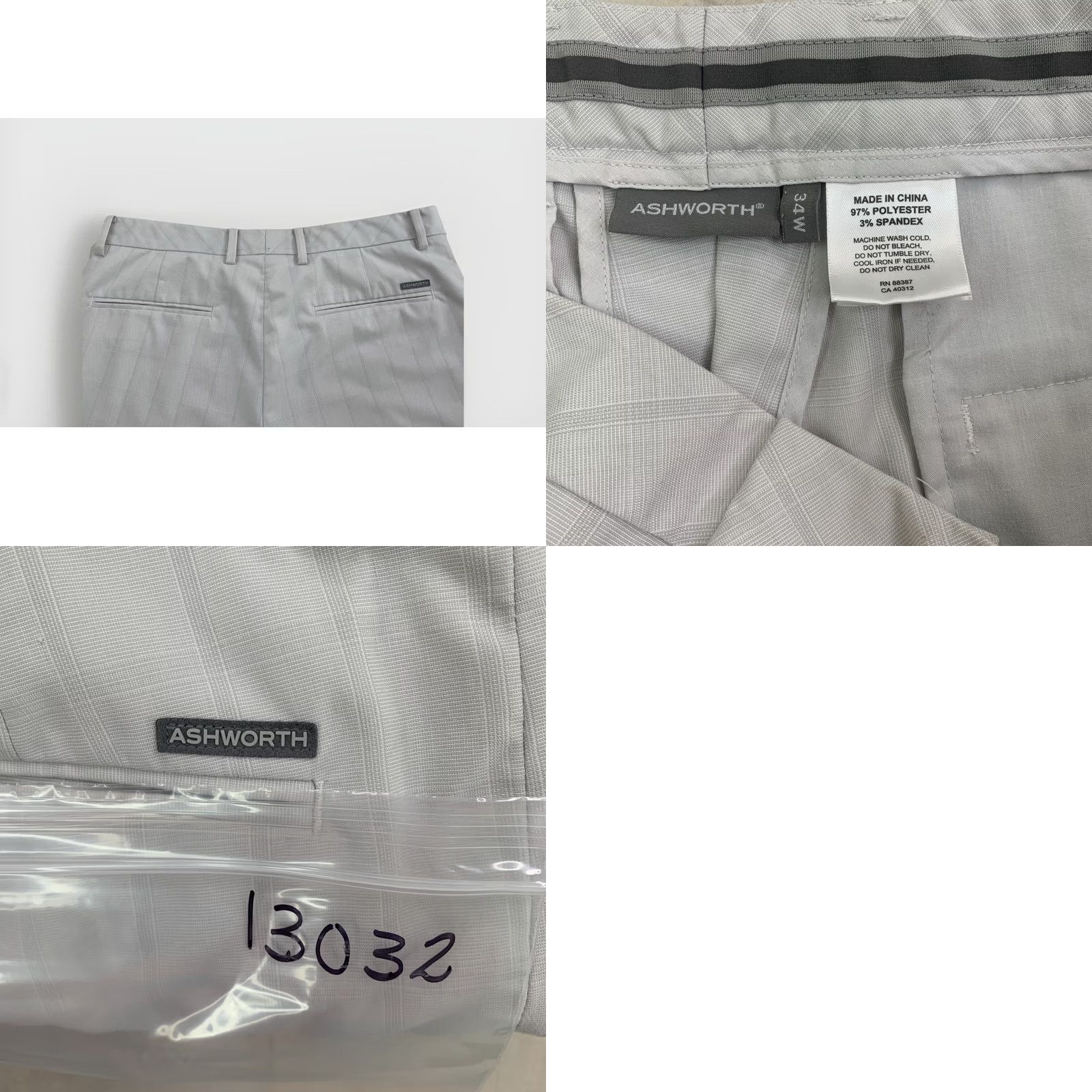 Vintage Ashworth Plaid Monotone Beige Knee Length Golf Shorts Mens 34 Size US 34 / EU 50 - 8 Thumbnail