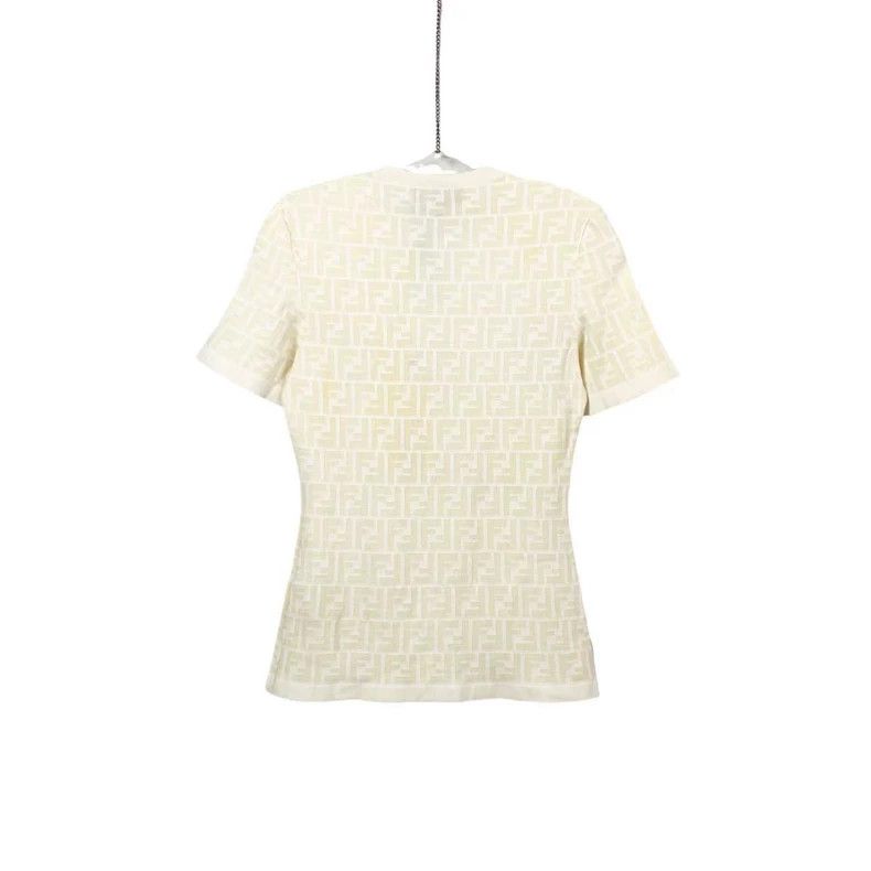 Fendi Fendi White full-printed old-fashioned short sleeves Size US XS / EU 42 / 0 - 2 Thumbnail