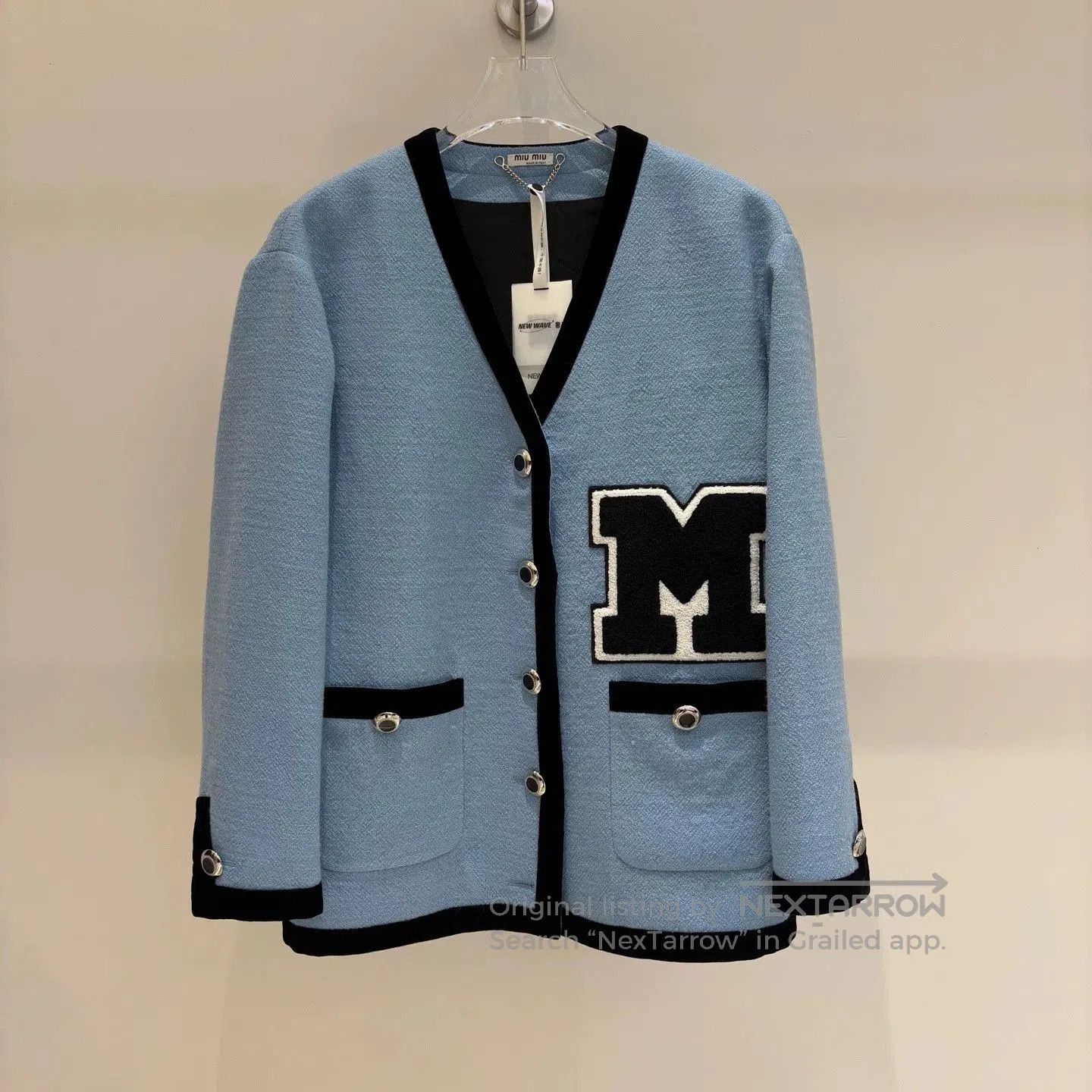Miu Miu Miu Miu Blue Wool Cardigan Sweater. Size US S / EU 44-46 / 1 - 1 Thumbnail