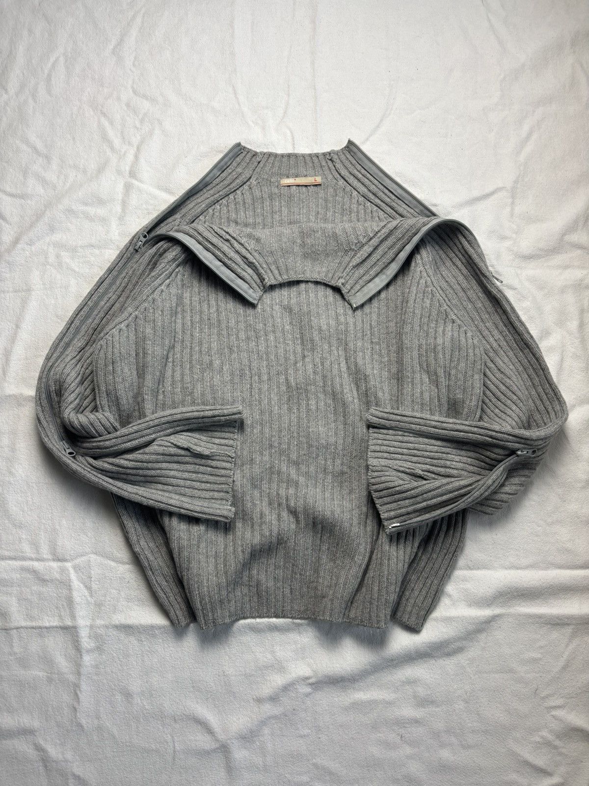Japanese Brand × Vintage Avant garde full zip knitted sweater diesel lgb style Size US XL / EU 56 / 4 - 5 Thumbnail