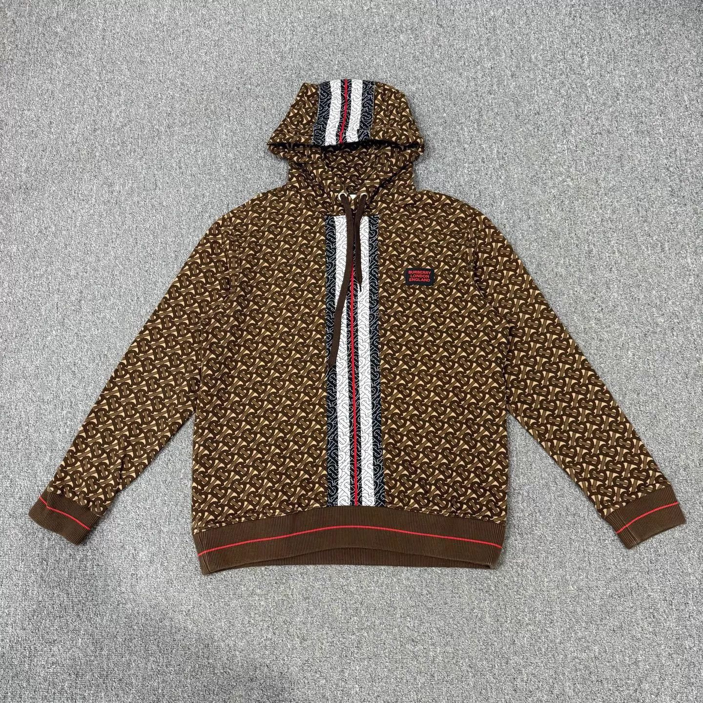 Burberry Brown Patterned Zip-Up Hoodie Size US M / EU 48-50 / 2 - 1 Thumbnail