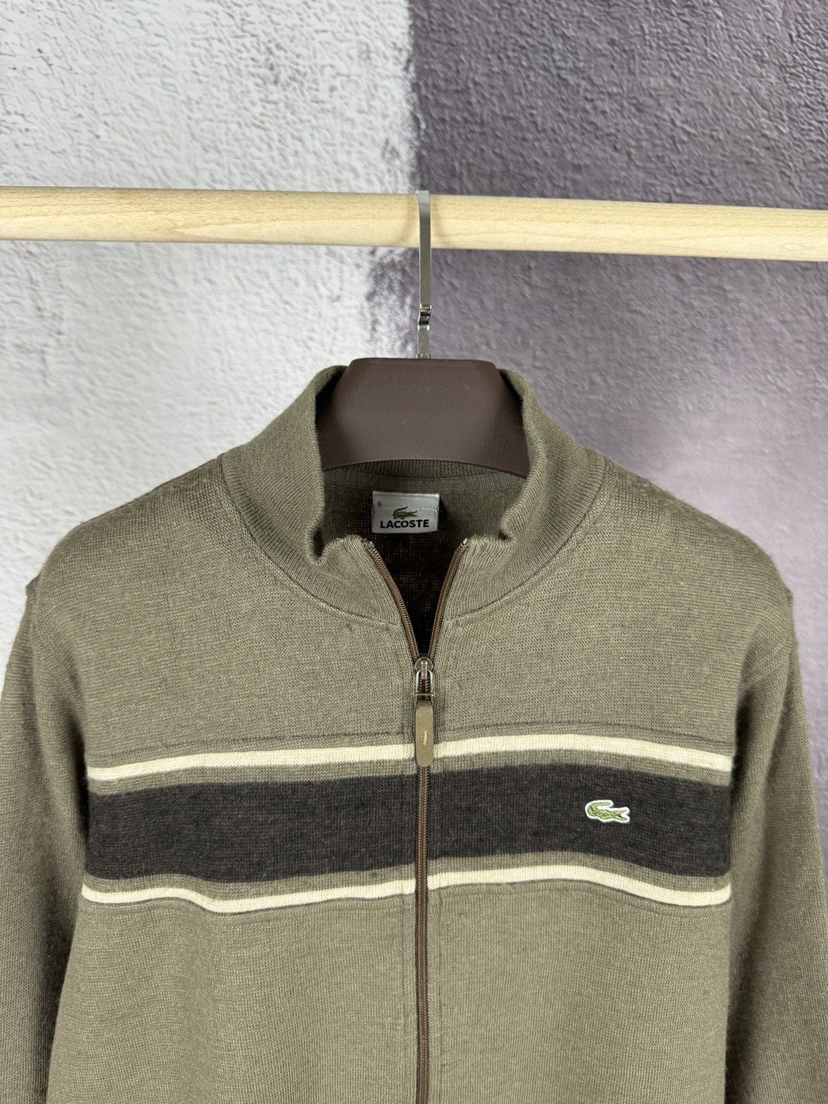 Lacoste Lacoste vintage wool blend striped double zipper sweater Size US XL / EU 56 / 4 - 8 Thumbnail