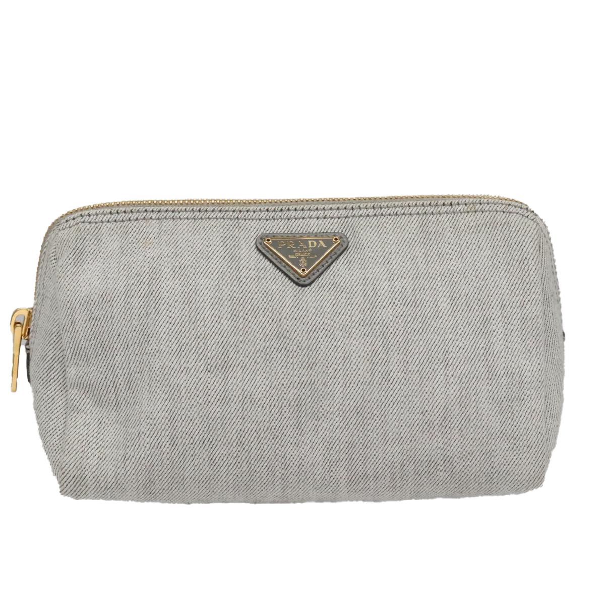 Prada Grey Canvas Clutch Bag (Pre-Owned) Size ONE SIZE - 1 Thumbnail