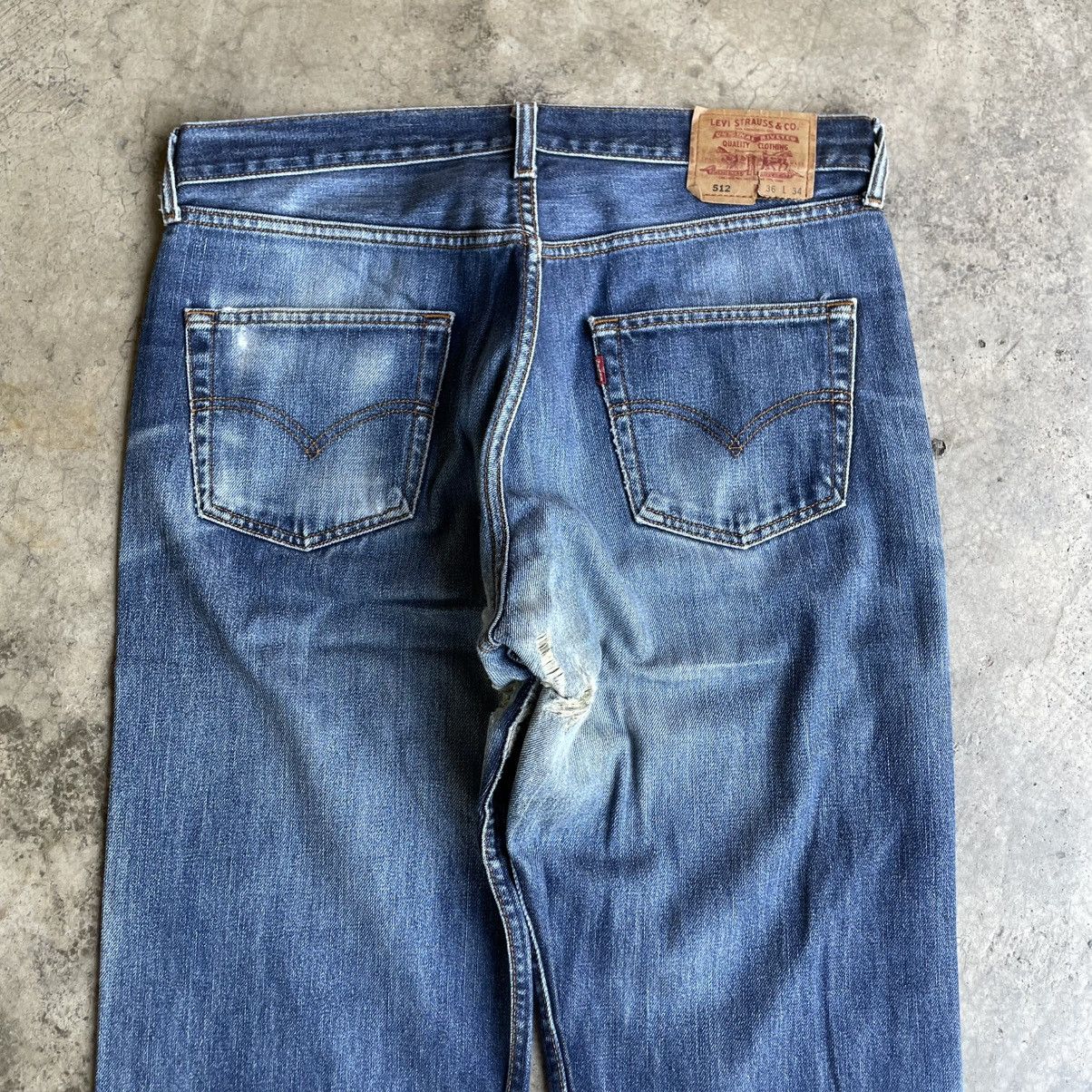 Levi's Vintage Clothing 🔥Vintage Levis 512 Stoned Washed Ripped Distress Denim Jeans Size US 36 / EU 52 - 5 Thumbnail