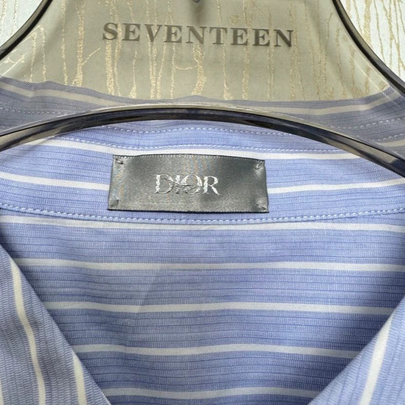 Dior Dior Size 43 Casual striped blue long-sleeved shirt 2501-Ne Size US XS / EU 42 / 0 - 7 Thumbnail