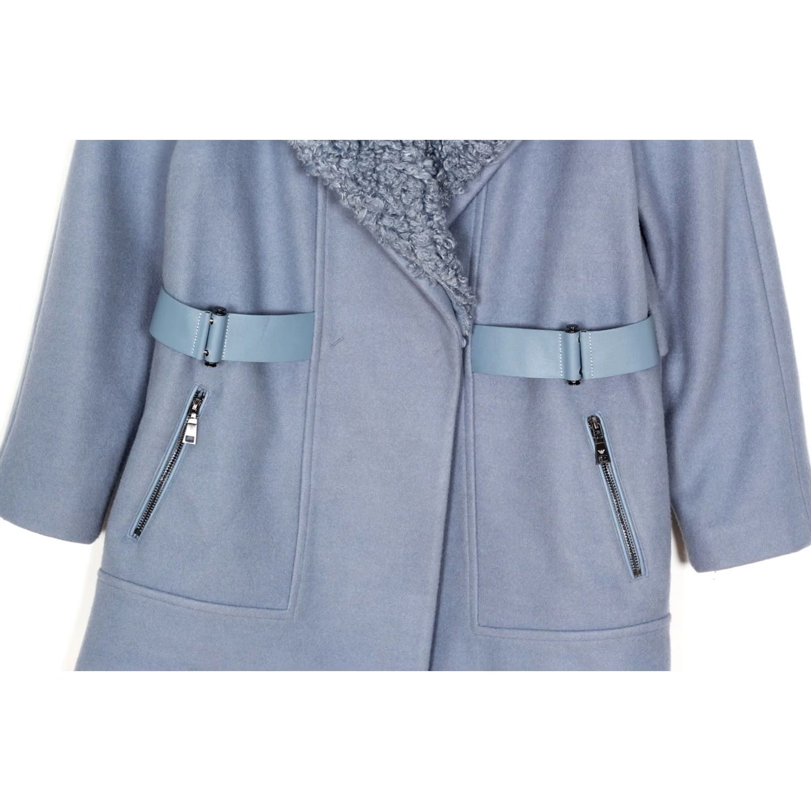 Emporio Armani Emporio Armani Collared Wool Blend Coat Jacket Women 44 Blue Wool Blend Coat Women 44 Blue Armani Formal Casual 90s Designer Mens Womens Size M / US 6-8 / IT 42-44 - 3 Thumbnail