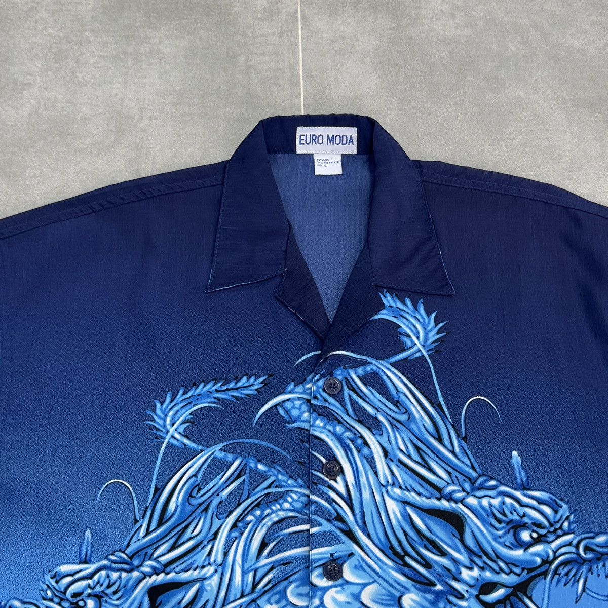 Japanese Brand × Vintage Euro Moda Dragons Aloha Hawaiian Silk Button Shirt Size L Size US L / EU 52-54 / 3 - 6 Thumbnail