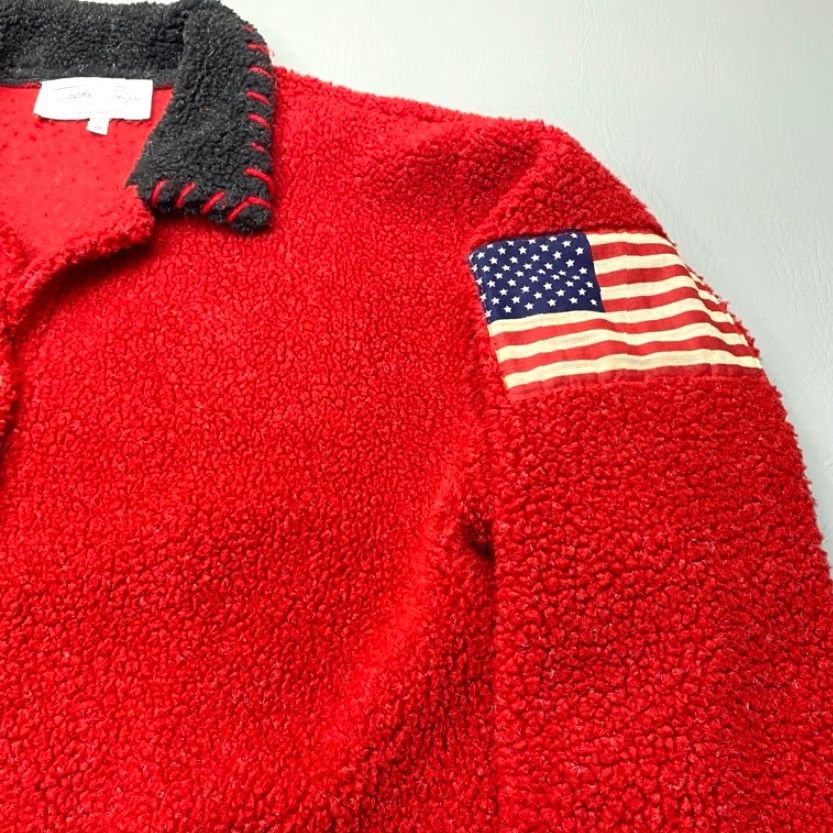 Vintage VTG Tasha Polizzi Fleece Jacket Womens Medium Flag T.P. Saddle Blanket USA MADE Size M / US 6-8 / IT 42-44 - 5 Thumbnail