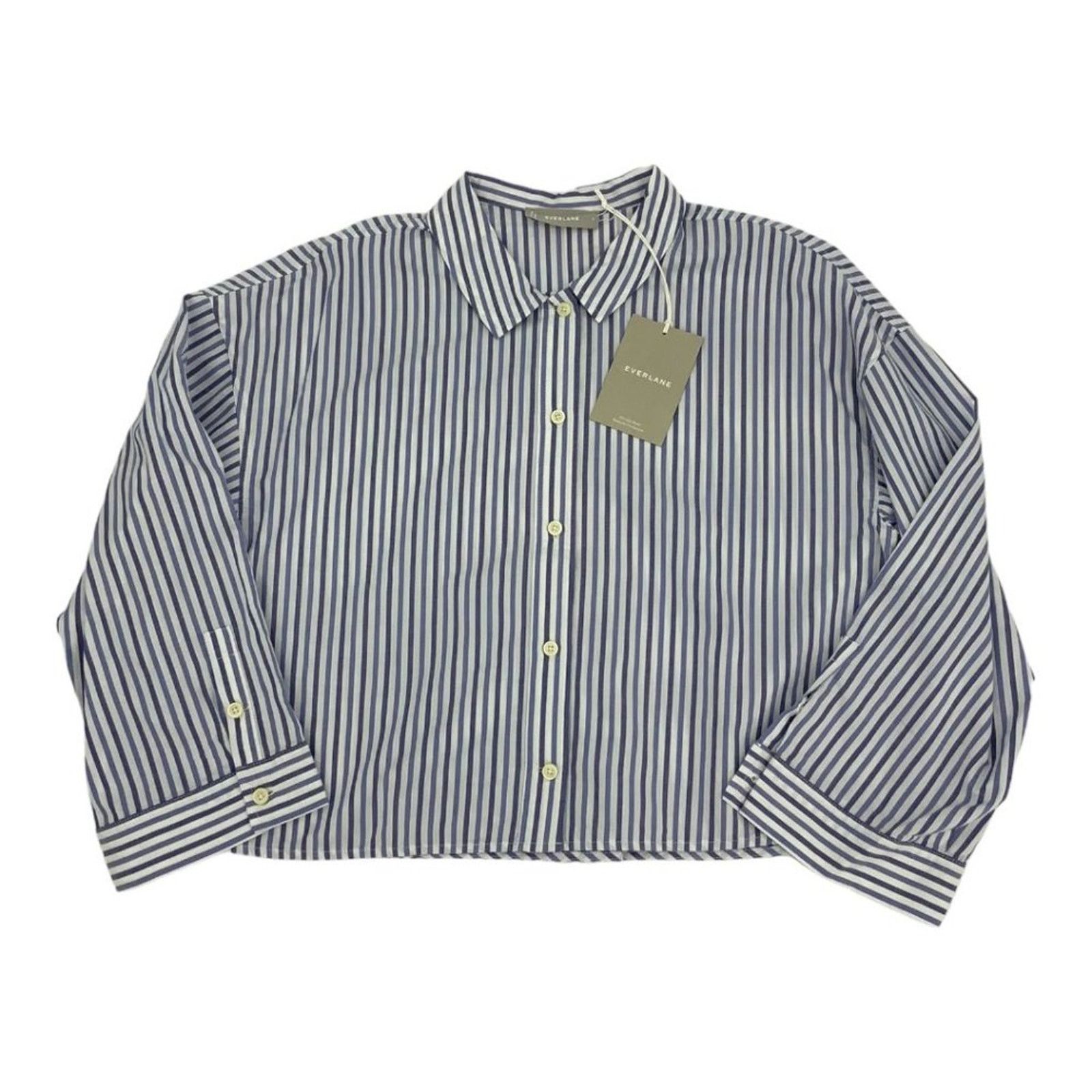 Everlane Everlane Blue Stripe 100% Cotton Pajama Top Size Small NWT Size S / US 4 / IT 40 - 1 Thumbnail