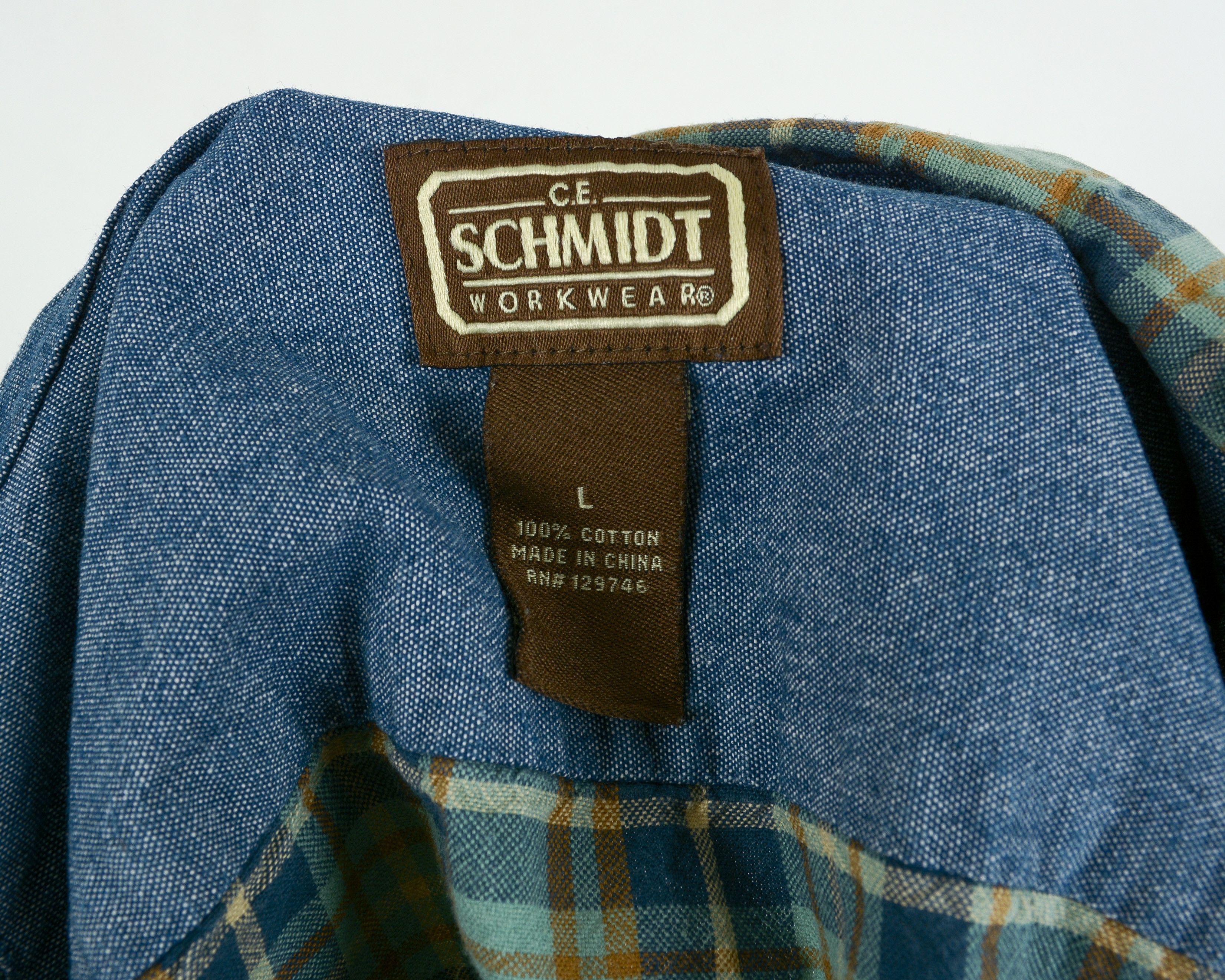SCHMIDT × Vintage SCHMIDT Workwear L Men's Casual Shirt, Plaid Cotton Check Size US L / EU 52-54 / 3 - 6 Thumbnail