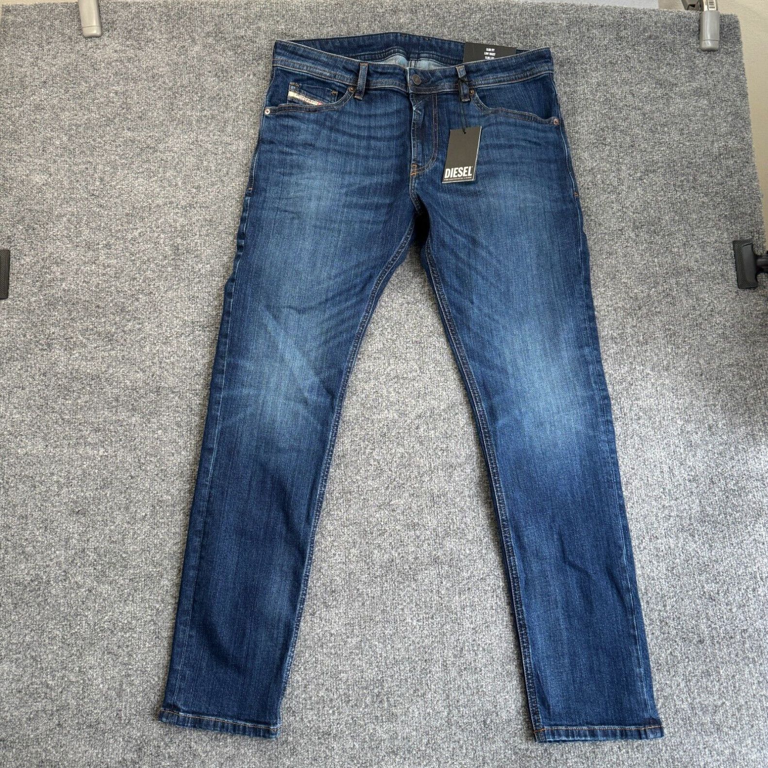 image of Diesel Denim Jeans 34 X 32 Men Thommer Rm062 Slim Fit Slim Leg Dark Vintage New in White