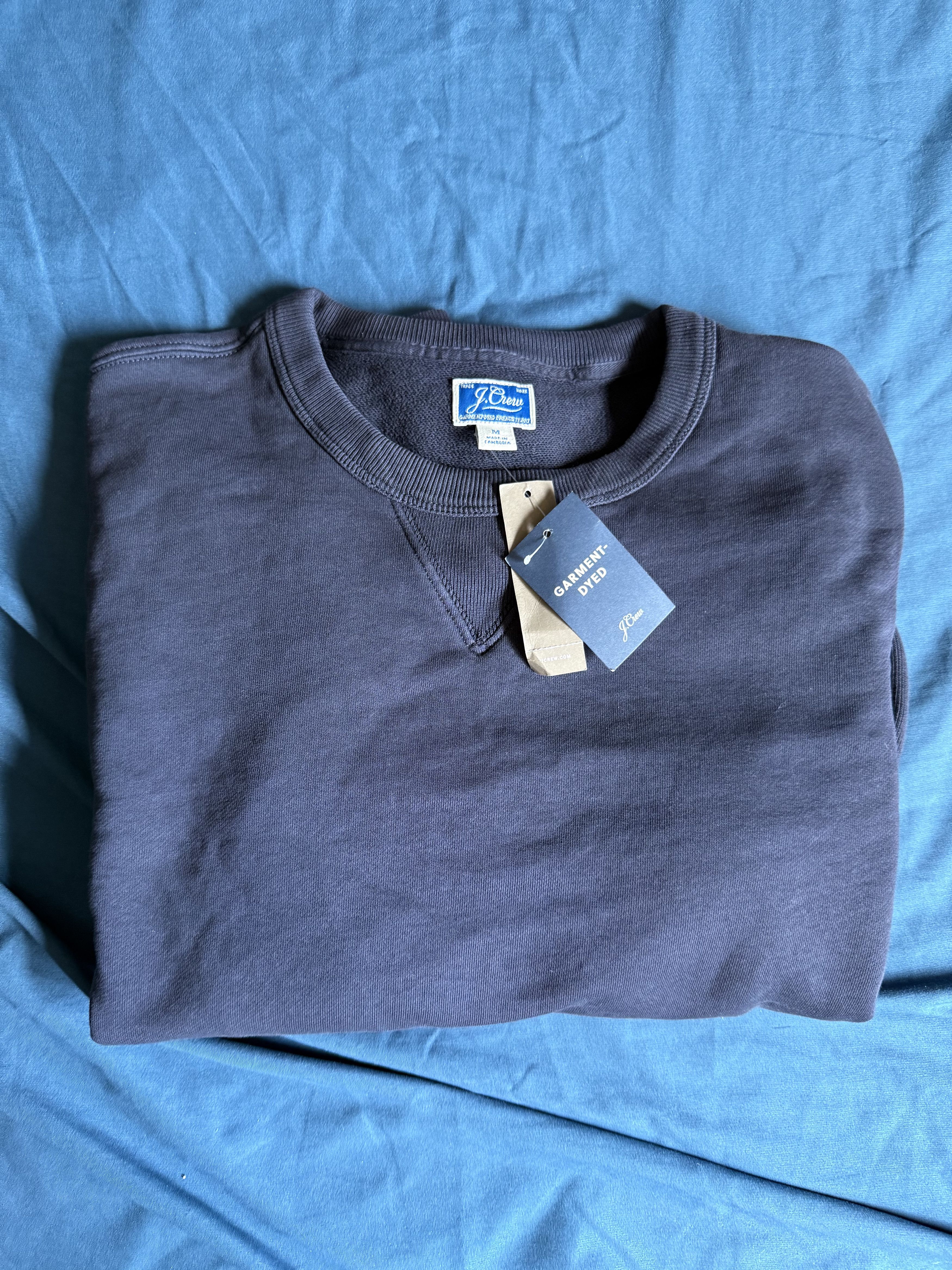 J.Crew J. Crew Garment-dyed french terry crewneck sweatshirt NAVY Size US M / EU 48-50 / 2 - 1 Thumbnail