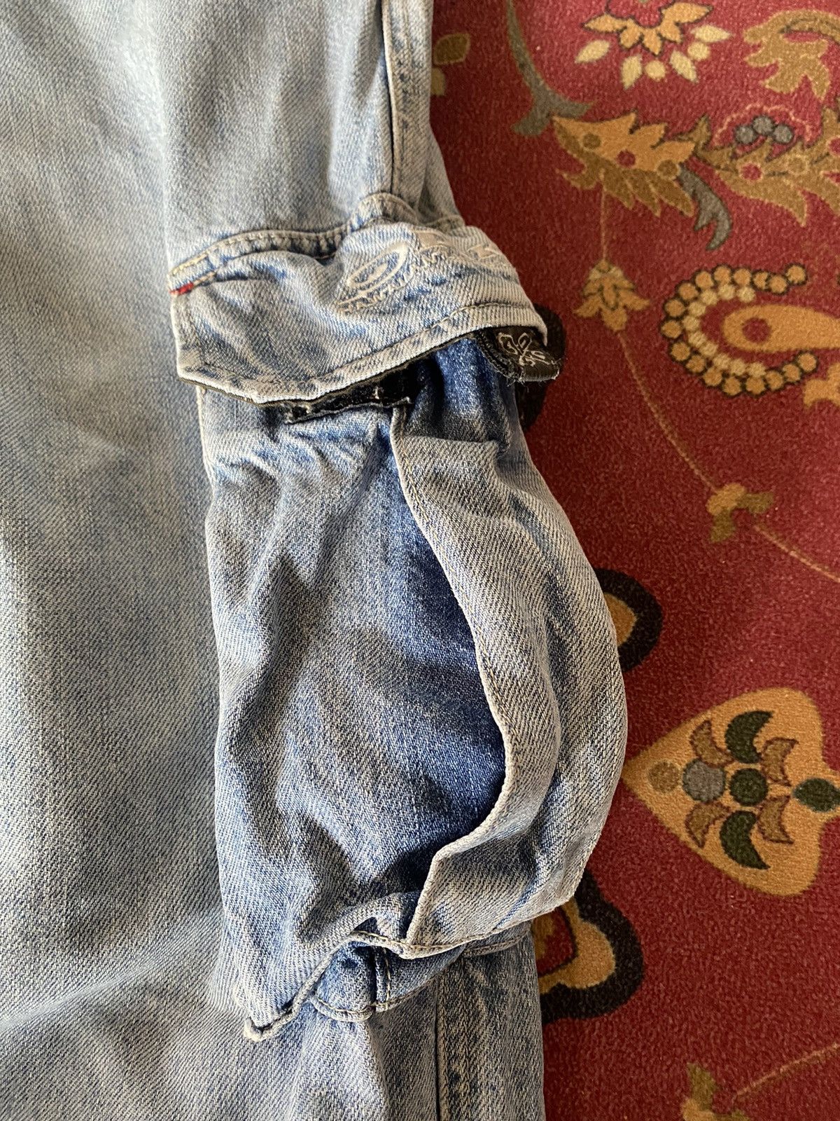 JNCO × Southpole 🔥RARE🔥Piko Hawaiian Cargo Multipocket Distressed Baggy Jeans Size US 31 - 8 Thumbnail
