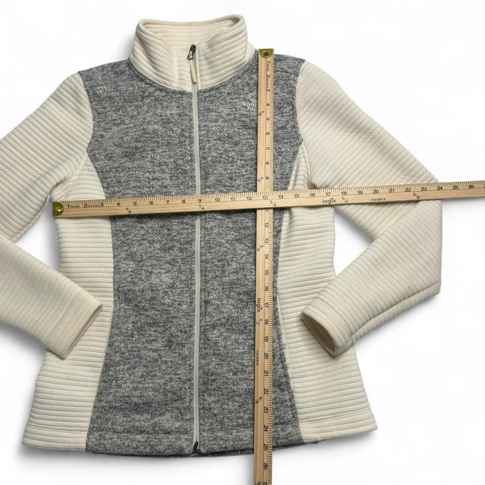 The North Face The North Face Cream Gray Knit Fleece Full Zip Jacket Medium Size M / US 6-8 / IT 42-44 - 8 Thumbnail