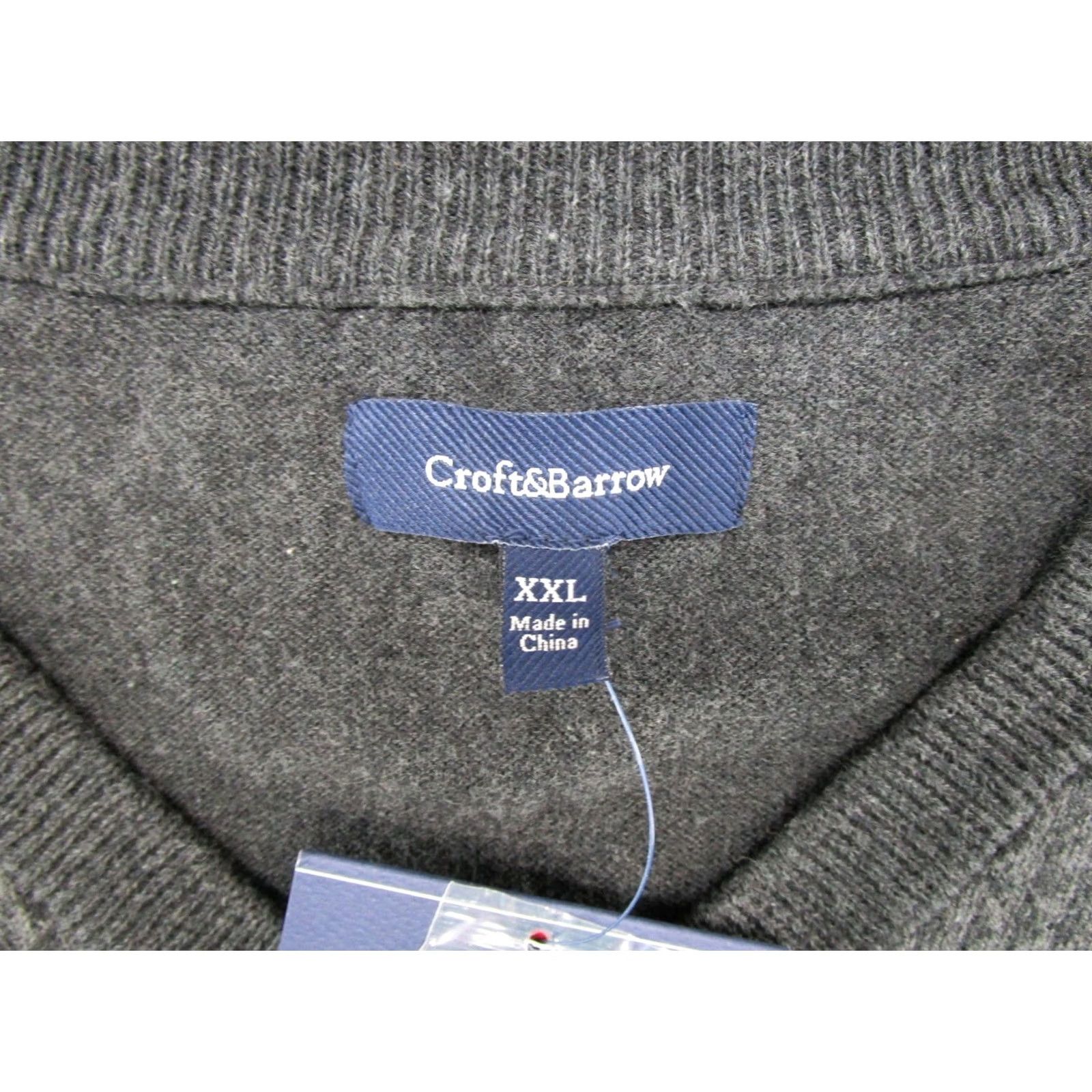 Croft & Barrow Croft & Barrow Signature V-Neck Sweater Vest Mens 2XL Houndstooth Gray Cotton Knit Vest Slim Non-Printed NEW Size US XXL / EU 58 / 5 - 3 Thumbnail