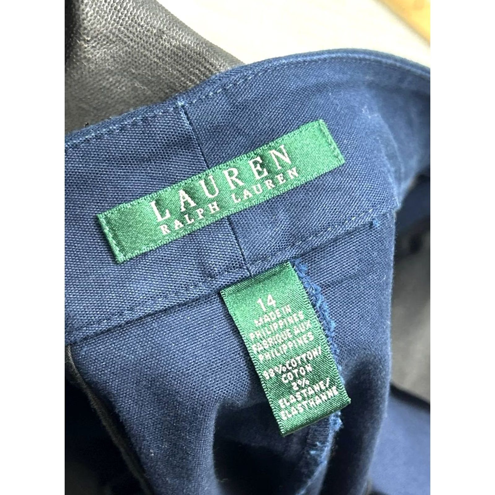 Ralph Lauren Lauren Ralph Lauren Skirt Womens 14 Navy Blue Cotton Belted Pencil Size 36" / US 14 / IT 50 - 5 Thumbnail