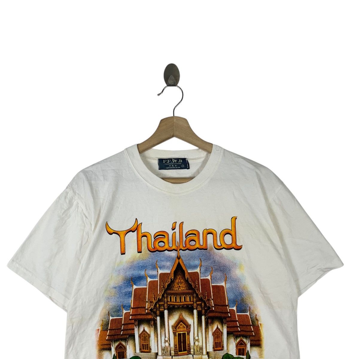 Vintage THAILAND GRAND PALACE Illustration Art Temple Tee Shirt Top Size M / US 6-8 / IT 42-44 - 2 Thumbnail