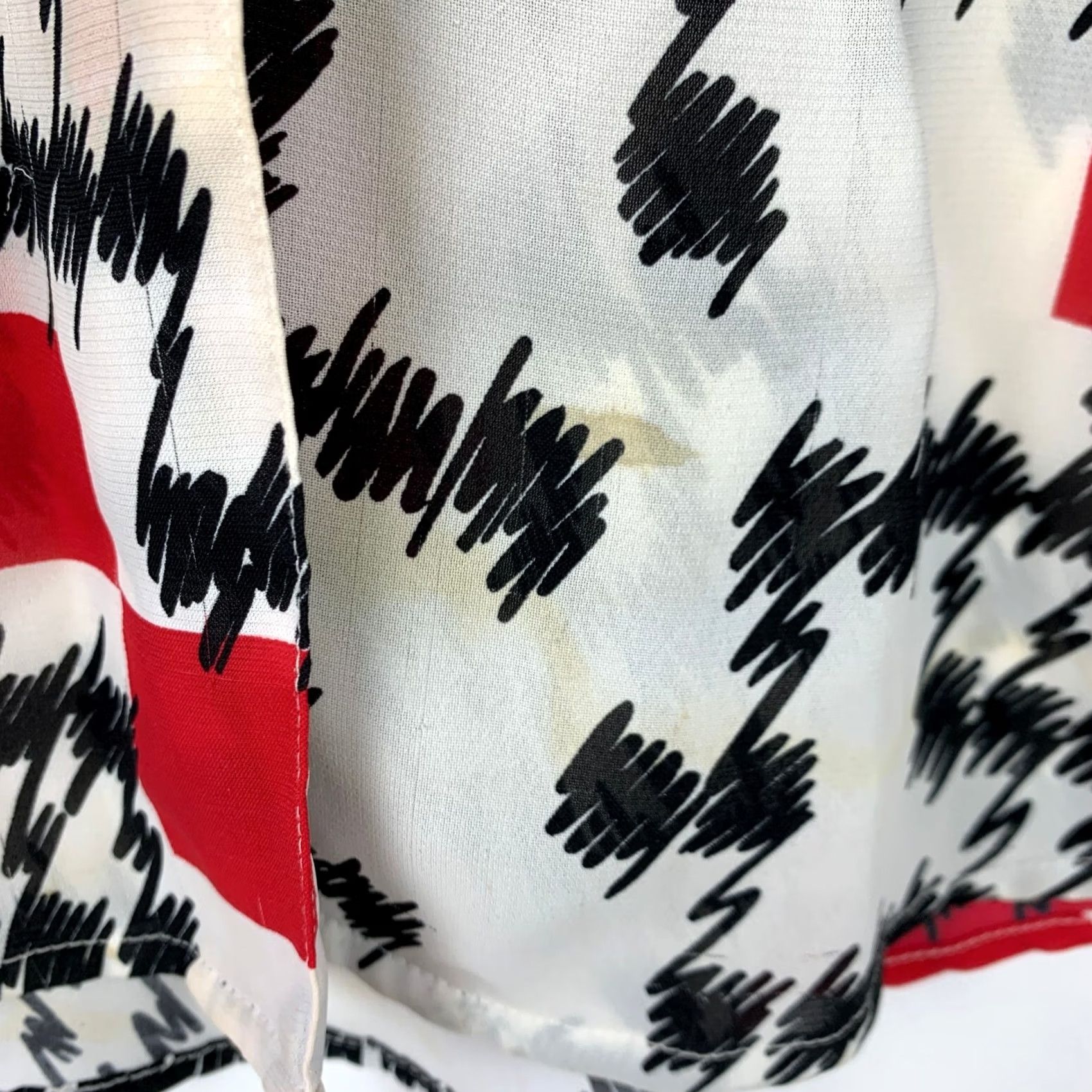 Vintage VINTAGE Shapely Shirt 80s White Geometric Silky Button Up Camp 14 Mens Size XL / US 12-14 / IT 48-50 - 6 Thumbnail
