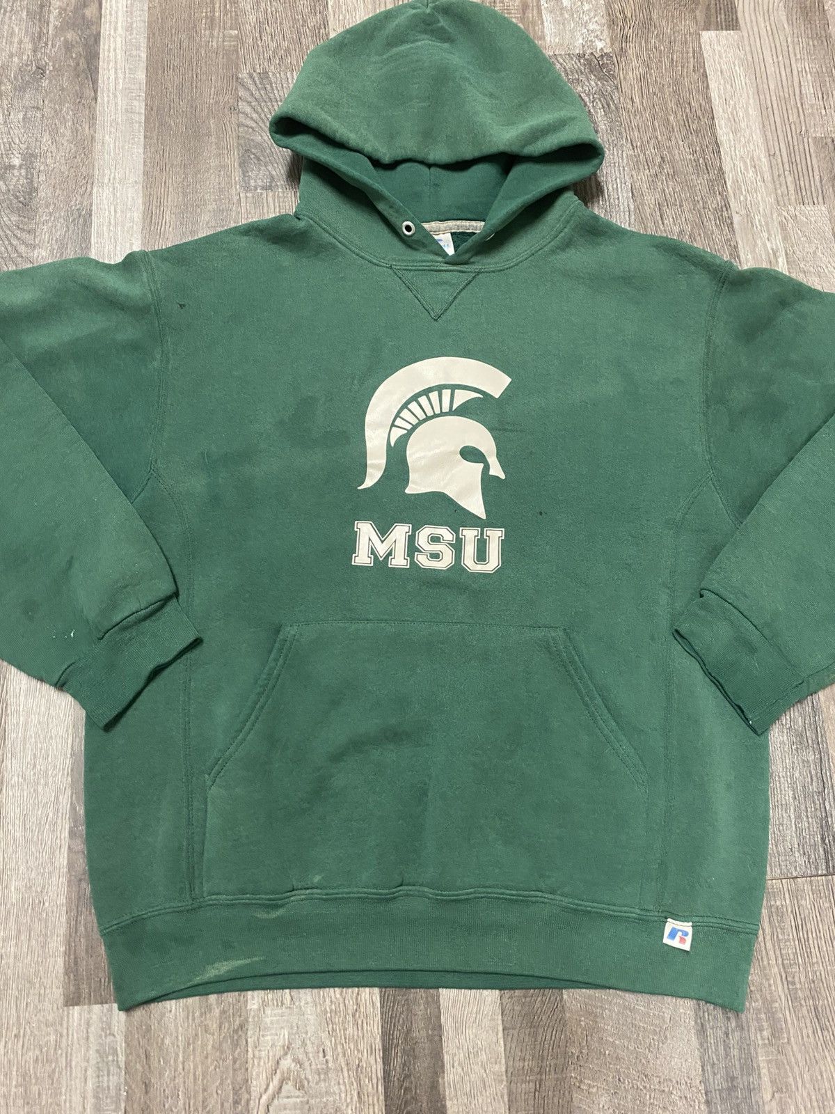 Vintage 90’s Russell MSU Michigan Spartans College Football Hoodie Size US M / EU 48-50 / 2 - 2 Thumbnail