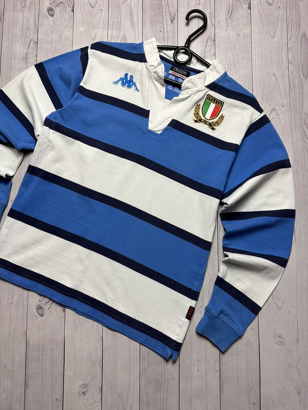 Kappa Vintage Kappa striped soccer jersey Italia rare rugby S/M Size US S / EU 44-46 / 1 - 2 Thumbnail