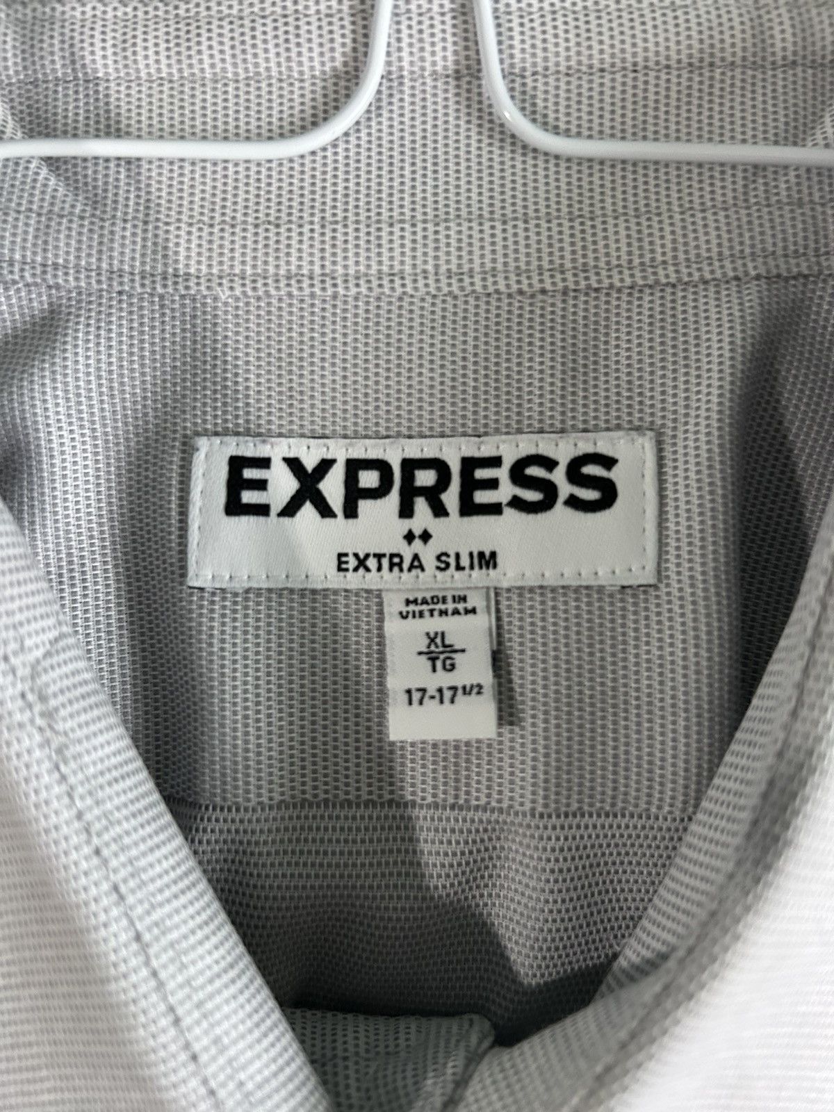Express Express XL Long Sleeve Light Gray Microstripe Size US XL / EU 56 / 4 - 3 Thumbnail