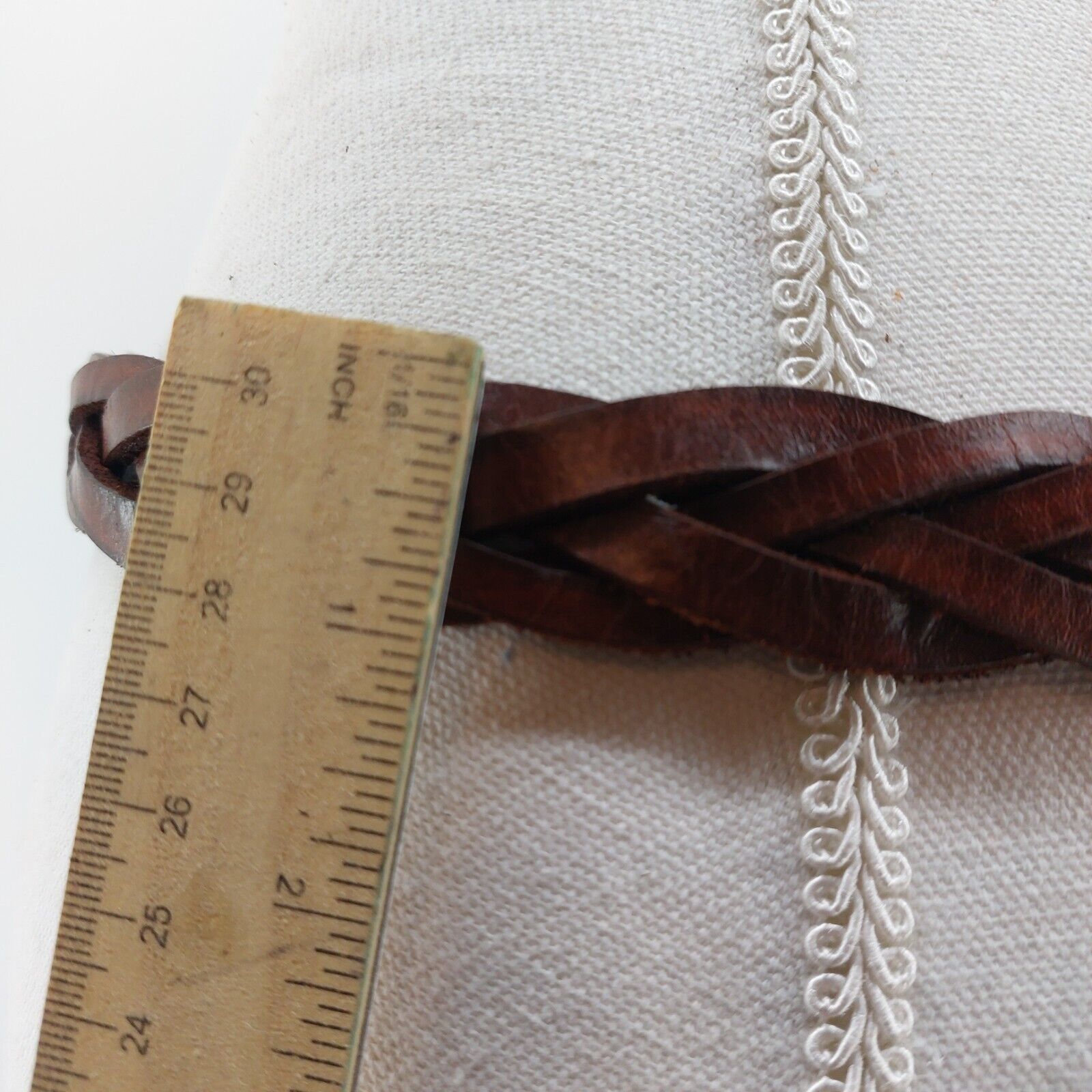 Other Women's Brown Leather Woven Braided Weaved Belt 33 Size ONE SIZE - 10 Thumbnail