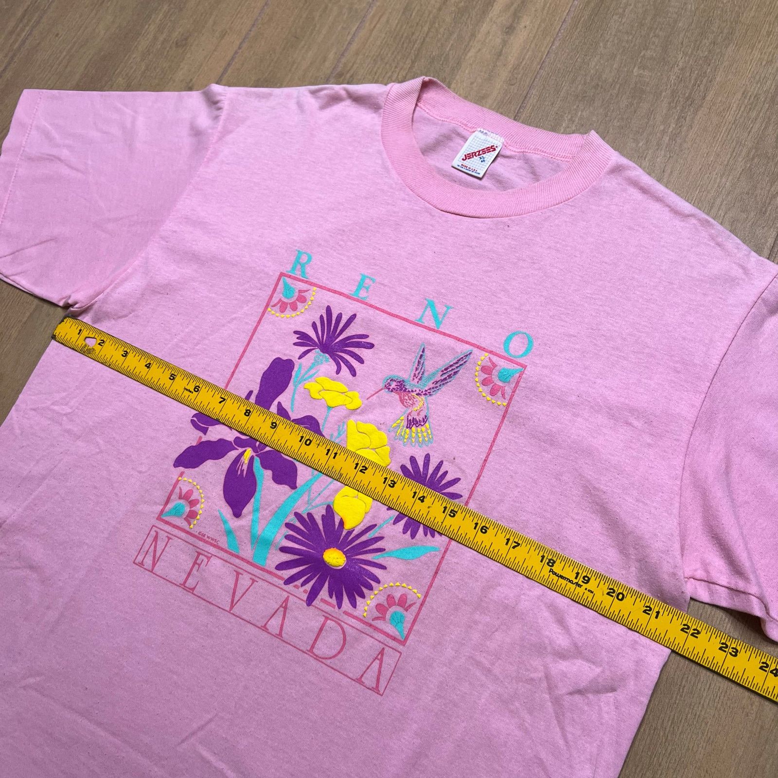 Jerzees Vintage 90s Reno Nevada hummingbird and flowers travel Sz XL Size US XL / EU 56 / 4 - 6 Thumbnail