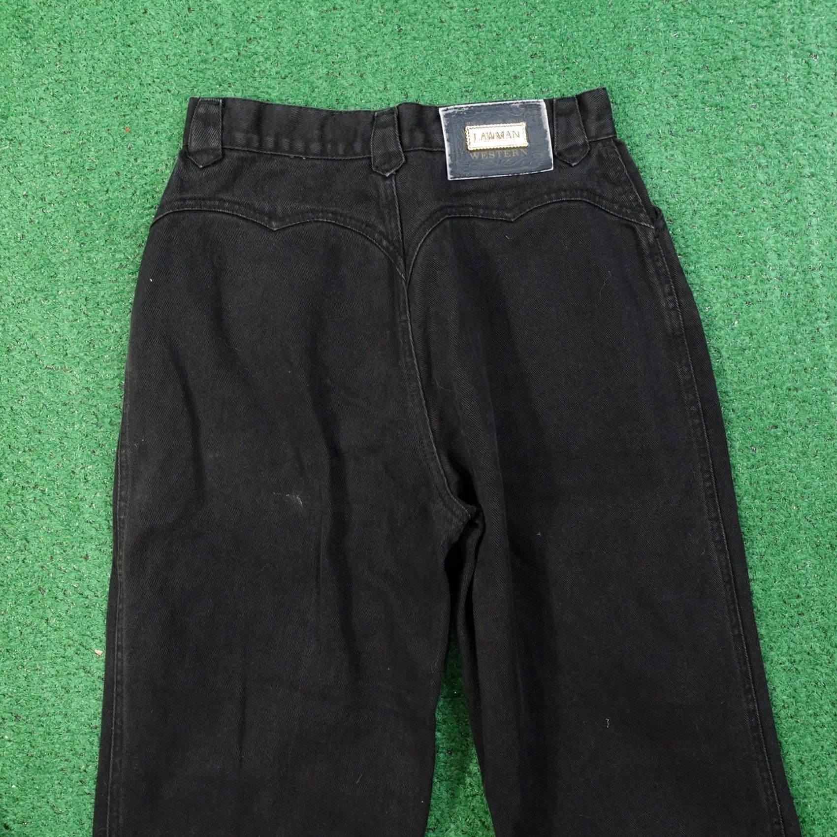Denime VINTAGE LAWMAN WESTERN BLACK DENIM JEANS WOMENS SZ 7 (26X35) READ Size 28" / US 6 / IT 42 - 5 Thumbnail