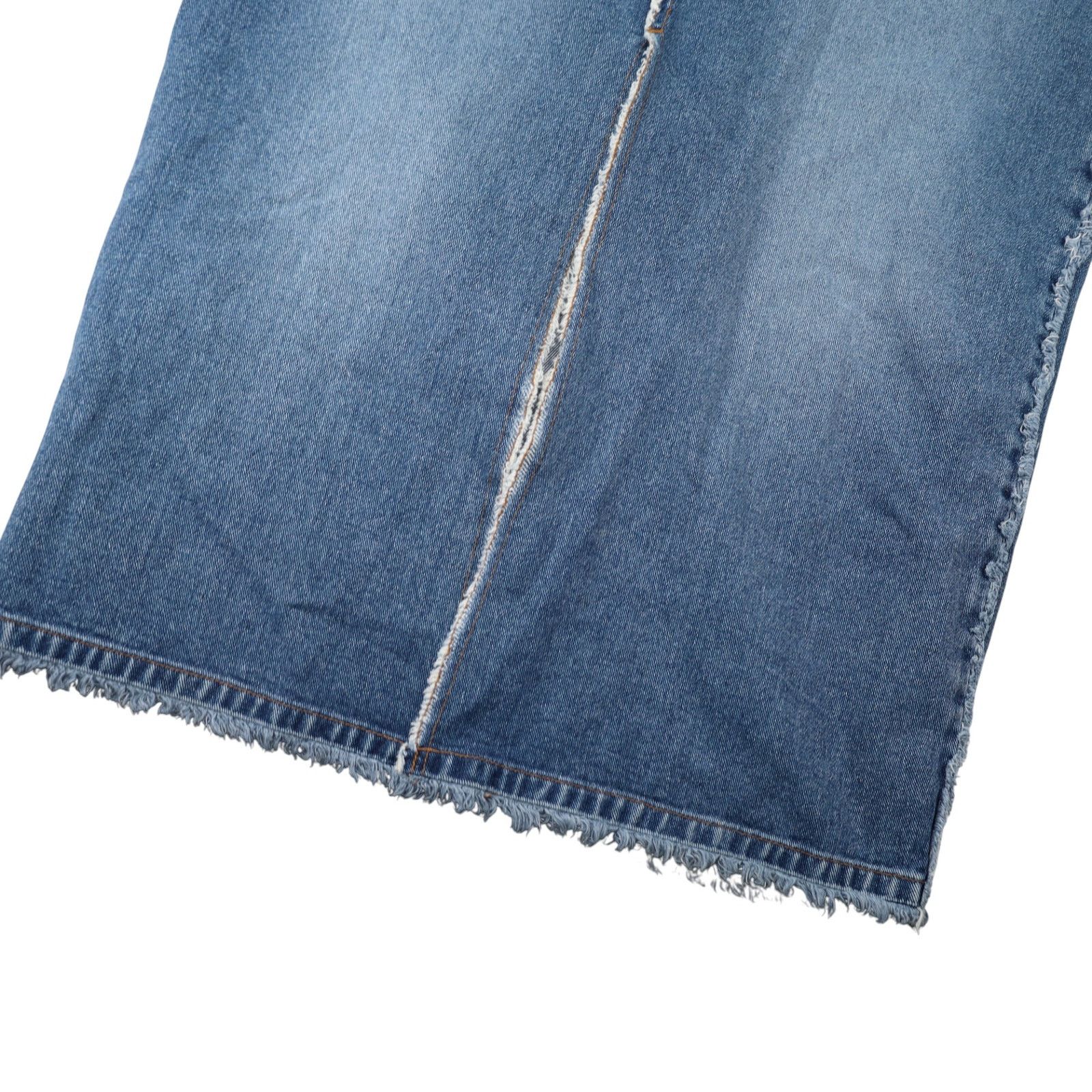 Vintage Vintage Y2k Zana Di Denim Frayed Edge Maxi Skirt Size 32" / US 10 / IT 46 - 4 Thumbnail