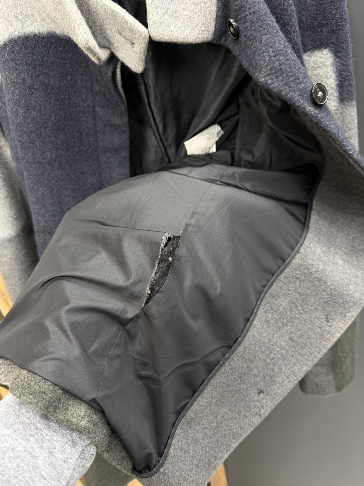 Jil Sander Jil Sander Women Wool Coat Grey Navy Colorblock Size 42 Size M / US 6-8 / IT 42-44 - 4 Thumbnail