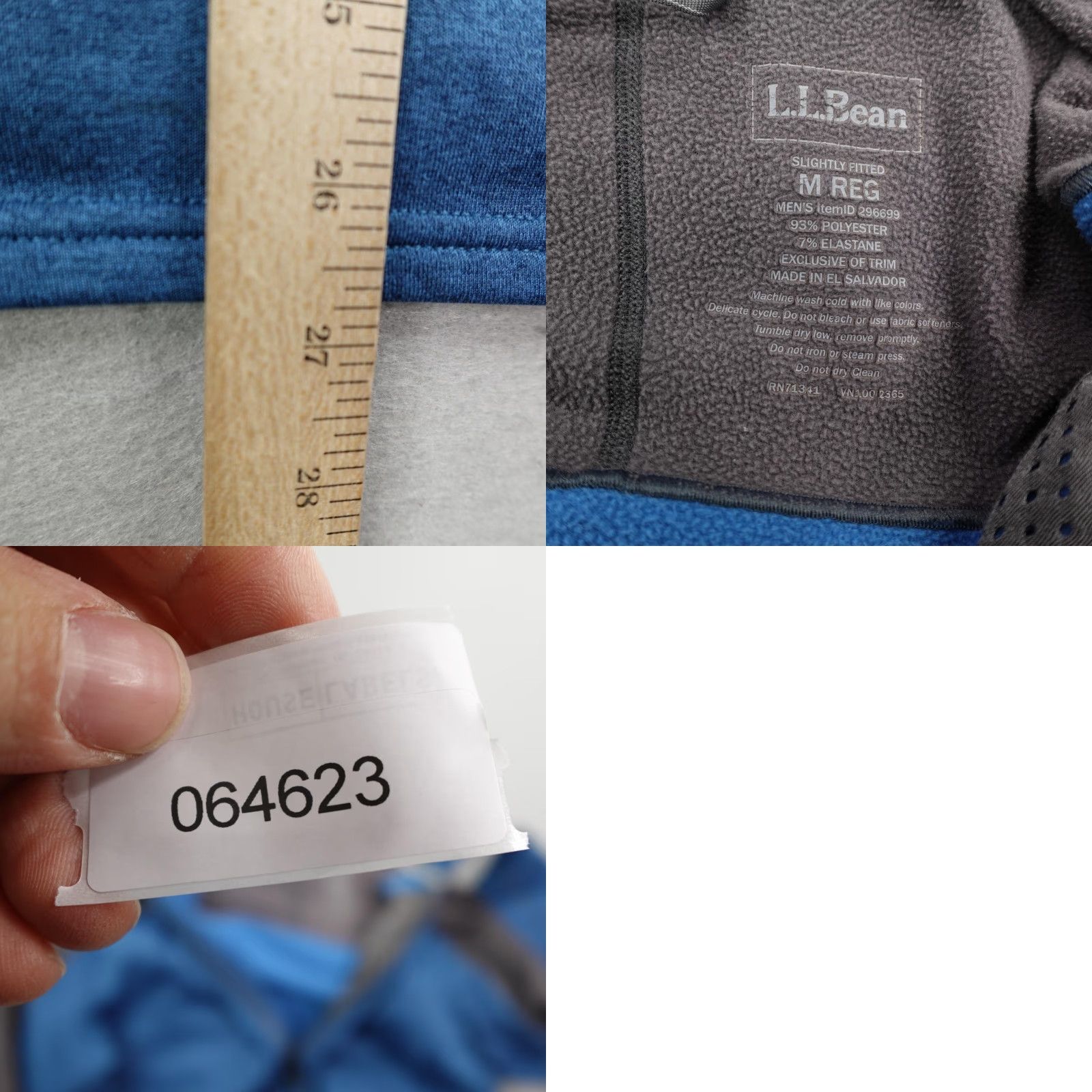 Vintage LL Bean Hoodie Mens Medium Blue Gray 1/2 Zip Fleece Hooded Tech Jacket Sweater Size US M / EU 48-50 / 2 - 8 Thumbnail