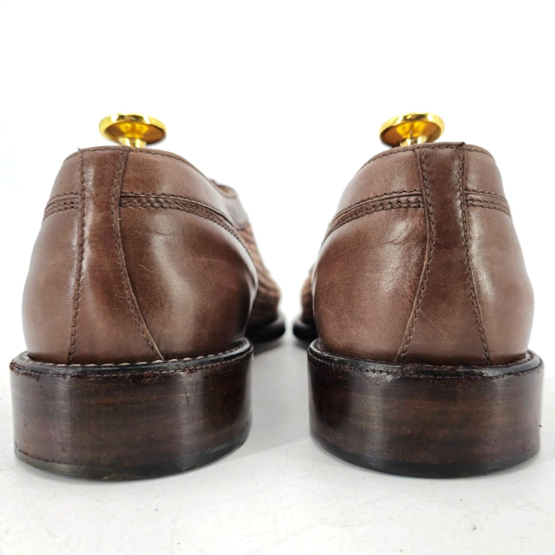 Vintage R. Martegani Italy Exotic Alligator and Woven Fabric Brown D Size US 9.5 / EU 42-43 - 7 Thumbnail