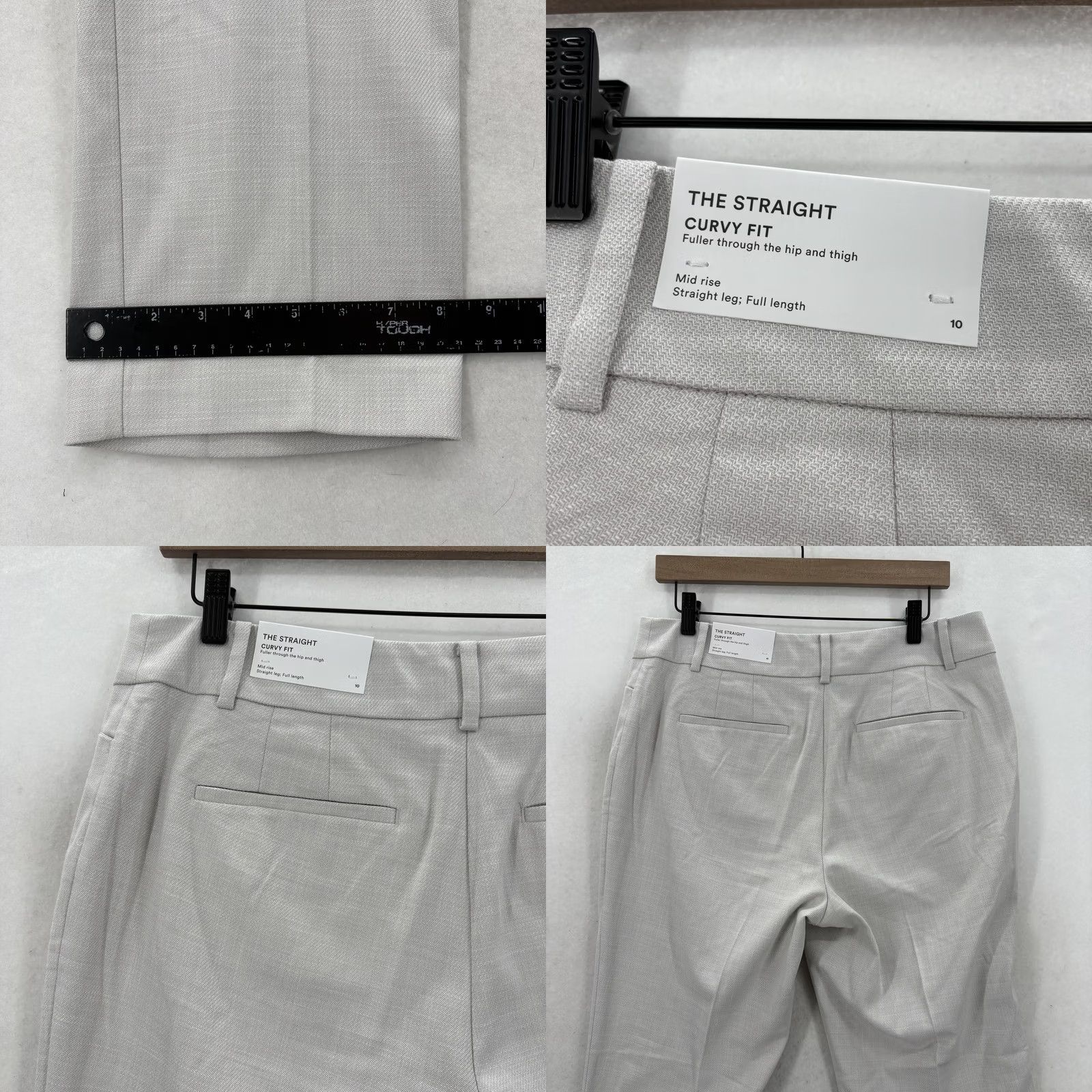 Ann Taylor Ann Taylor Factory The Straight Dress Pants Womens 10 Gray Herringbone Twill NWT Size 32" / US 10 / IT 46 - 9 Thumbnail