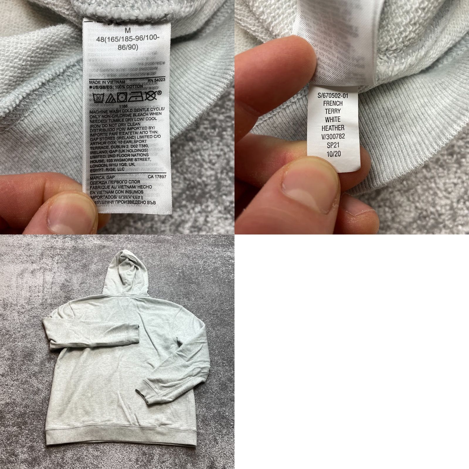 Gap Gap Hoodie Mens M Gray Pullover Sweatshirt Sweat Knit Hooded Logo Classic Pullover Size US M / EU 48-50 / 2 - 8 Thumbnail