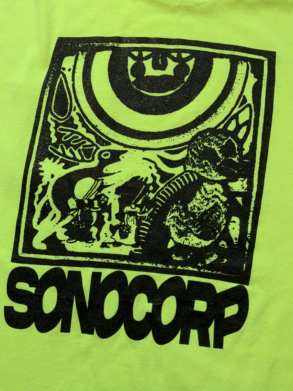 Band Tees Sonocorp Highlight Neon Green Underground Band T-Shirt Size US L / EU 52-54 / 3 - 1 Thumbnail