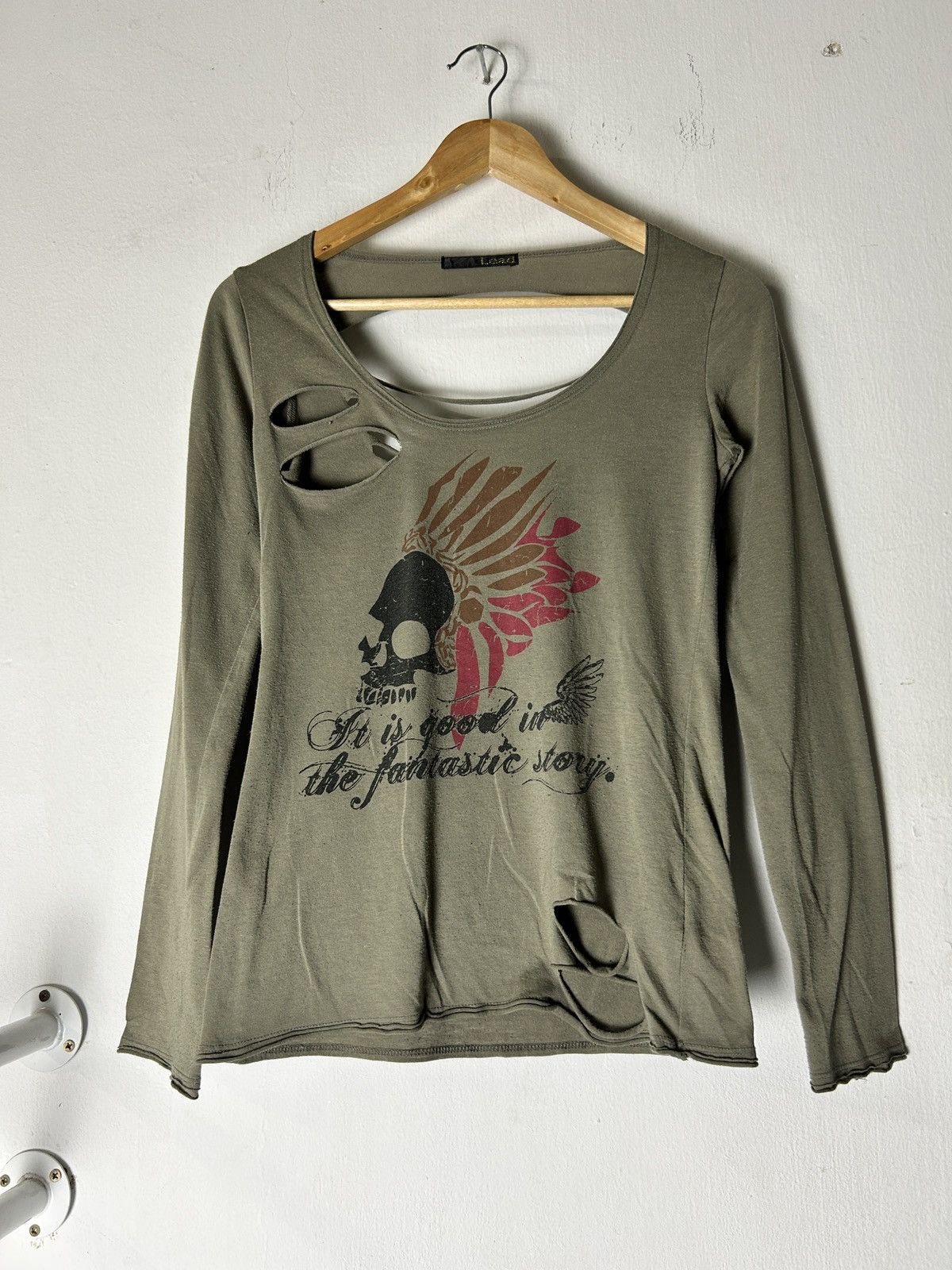 Japanese Brand LEAD Longsleeve Skull Gothic Punk seditionaries Style Size XXS / US 00 / IT 34 - 1 Thumbnail
