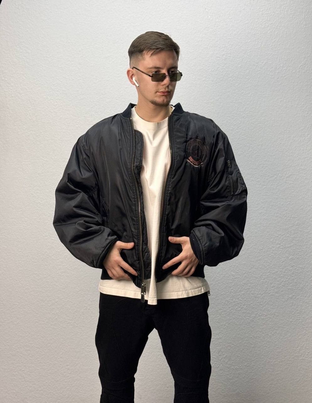 Vintage Okamoto Security MA1 Bomber Jacket Faded Size US L / EU 52-54 / 3 - 8 Thumbnail
