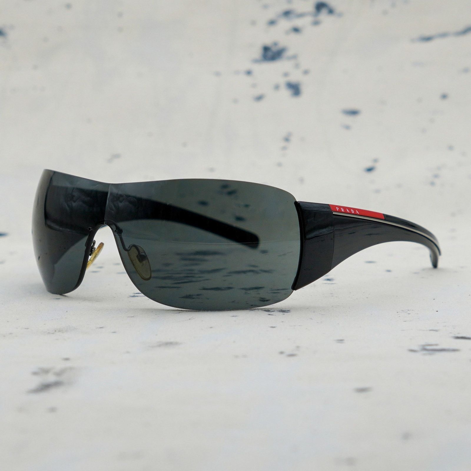 Prada Prada sps 02l rimless shield sport logo black sunglasses Size ONE SIZE - 1 Thumbnail