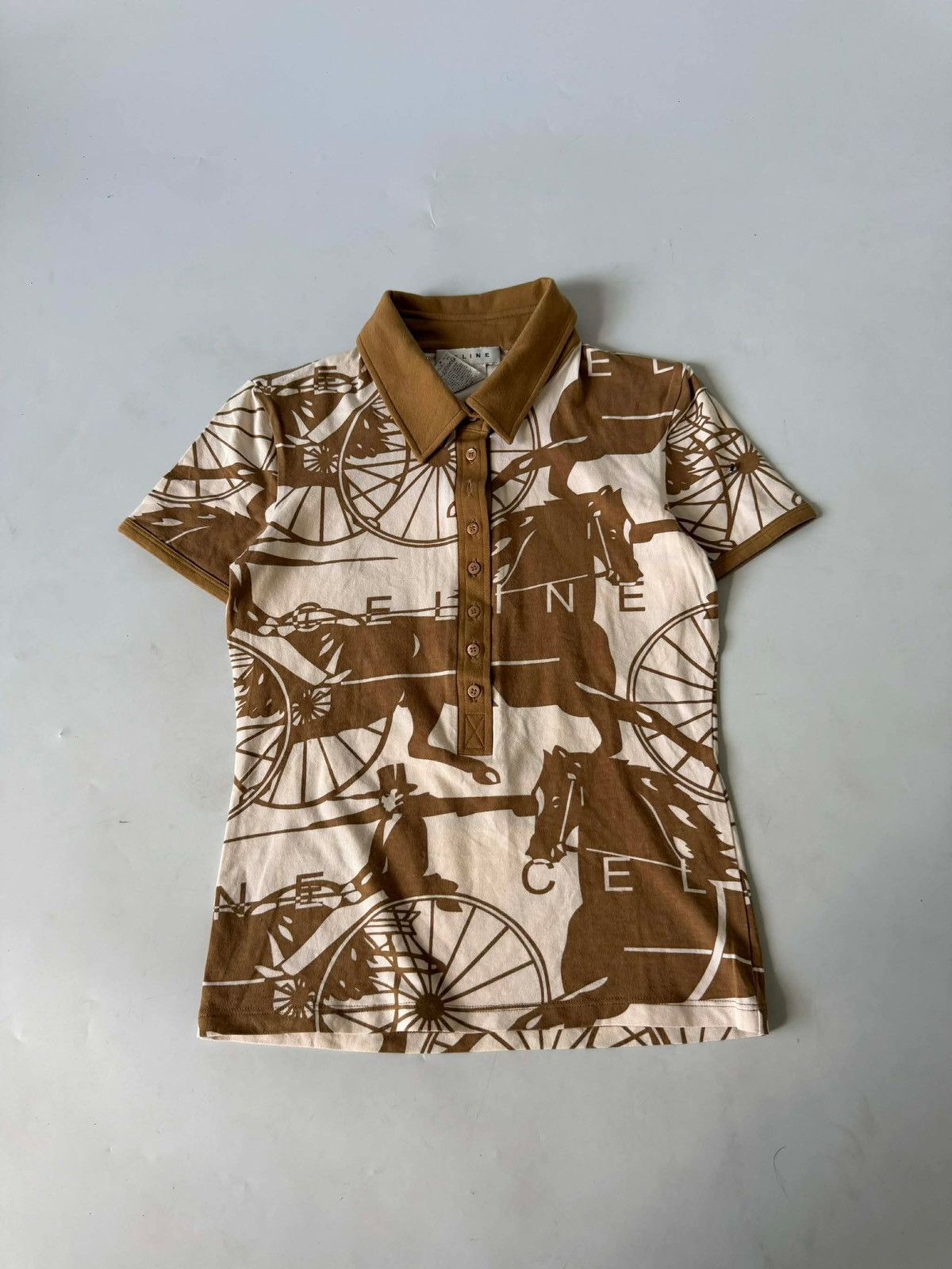 Celine Celine Horse Carriage All-Over Print Polo Shirt Size S / US 4 / IT 40 - 1 Thumbnail