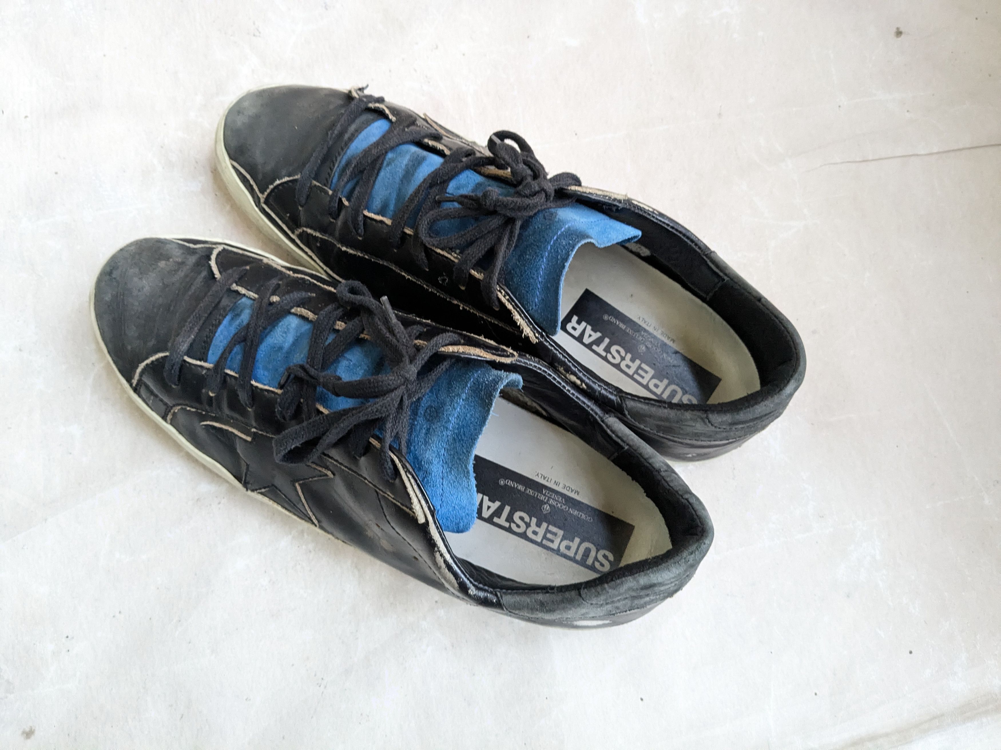 Golden Goose Golden Goose Superstar 12 45 Black Blue Low Tops Size US 12 / EU 45 - 10 Thumbnail