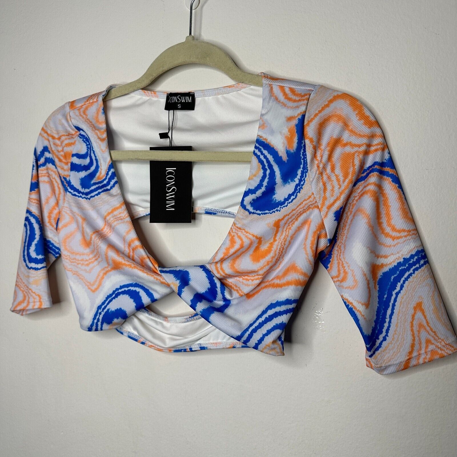 Other NWT Icon Swim Blue Orange Sunset Dive Wave Twist Front Top S Size S / US 4 / IT 40 - 2 Thumbnail