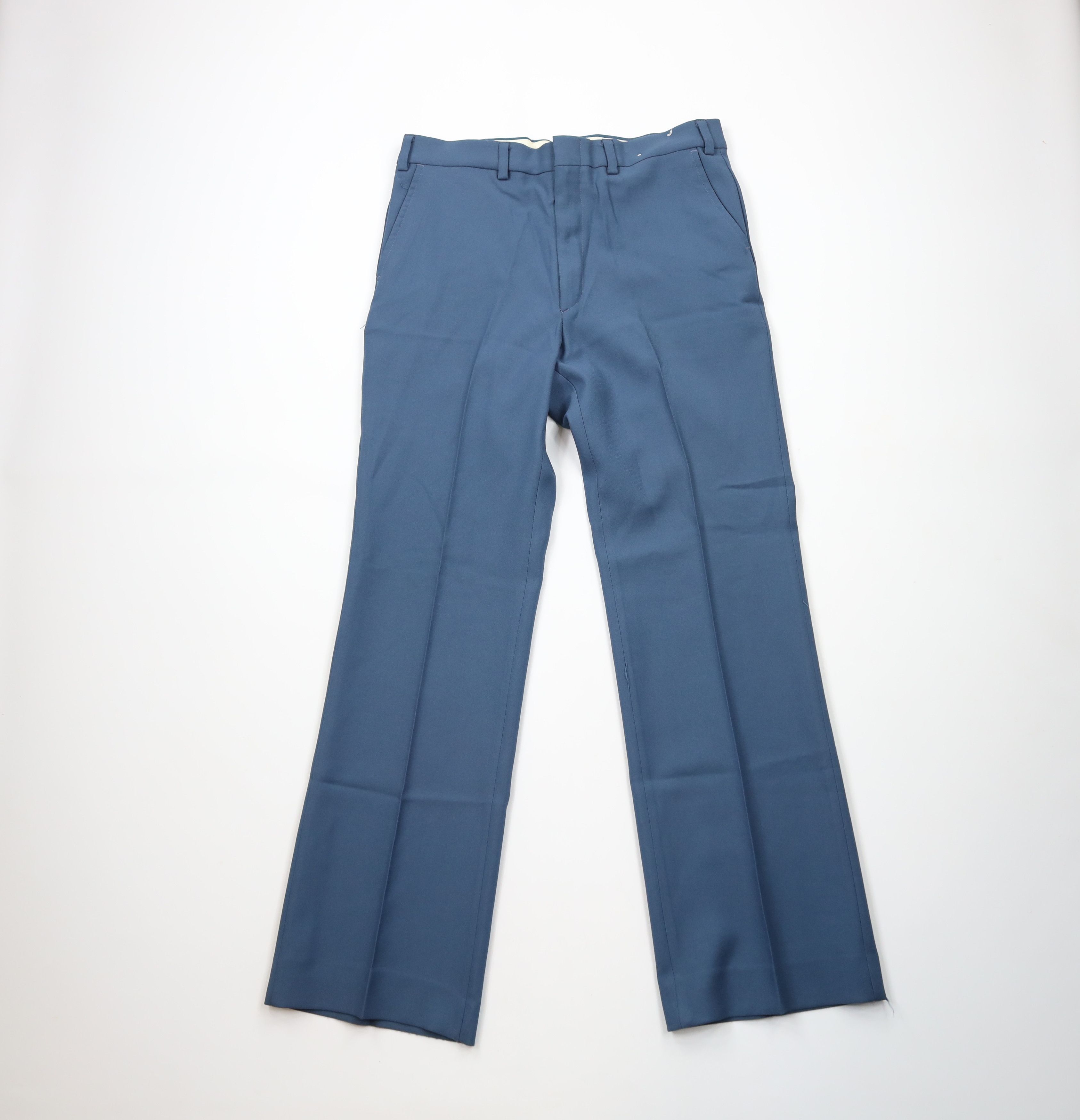 Vintage Vintage 70s Streetwear Bell Bottoms Chino Pants Blue USA Size US 34 / EU 50 - 1 Thumbnail