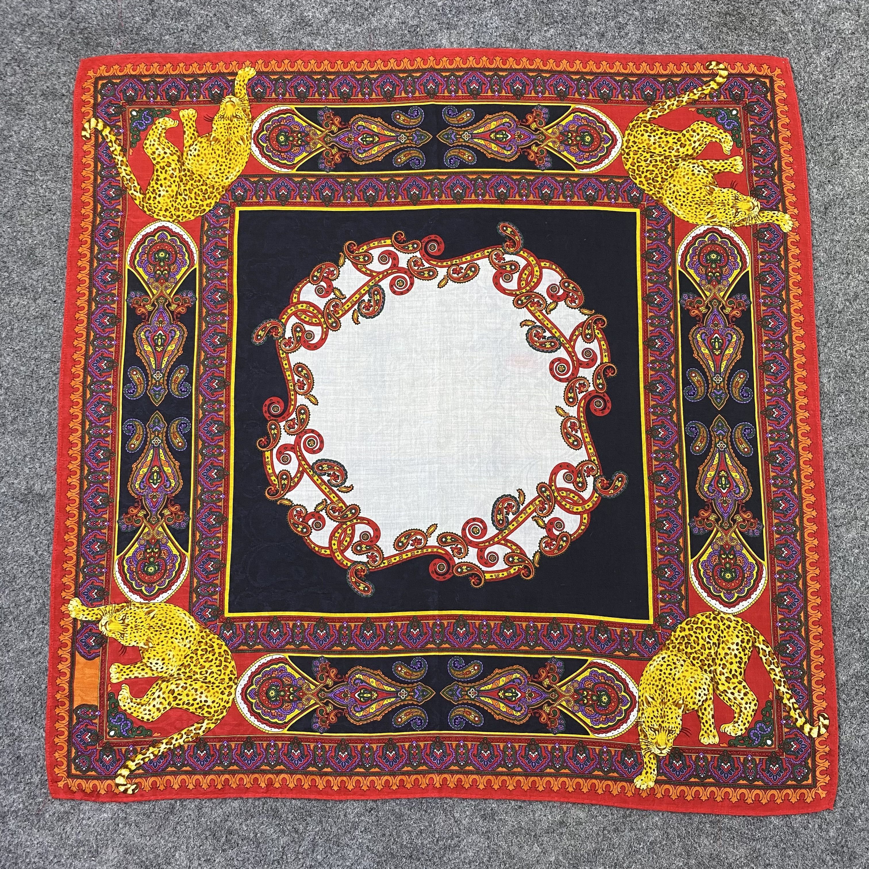 Vintage Leopard Motif Handkerchief / Bandana / Neckerchief-B2232 Size ONE SIZE - 3 Thumbnail