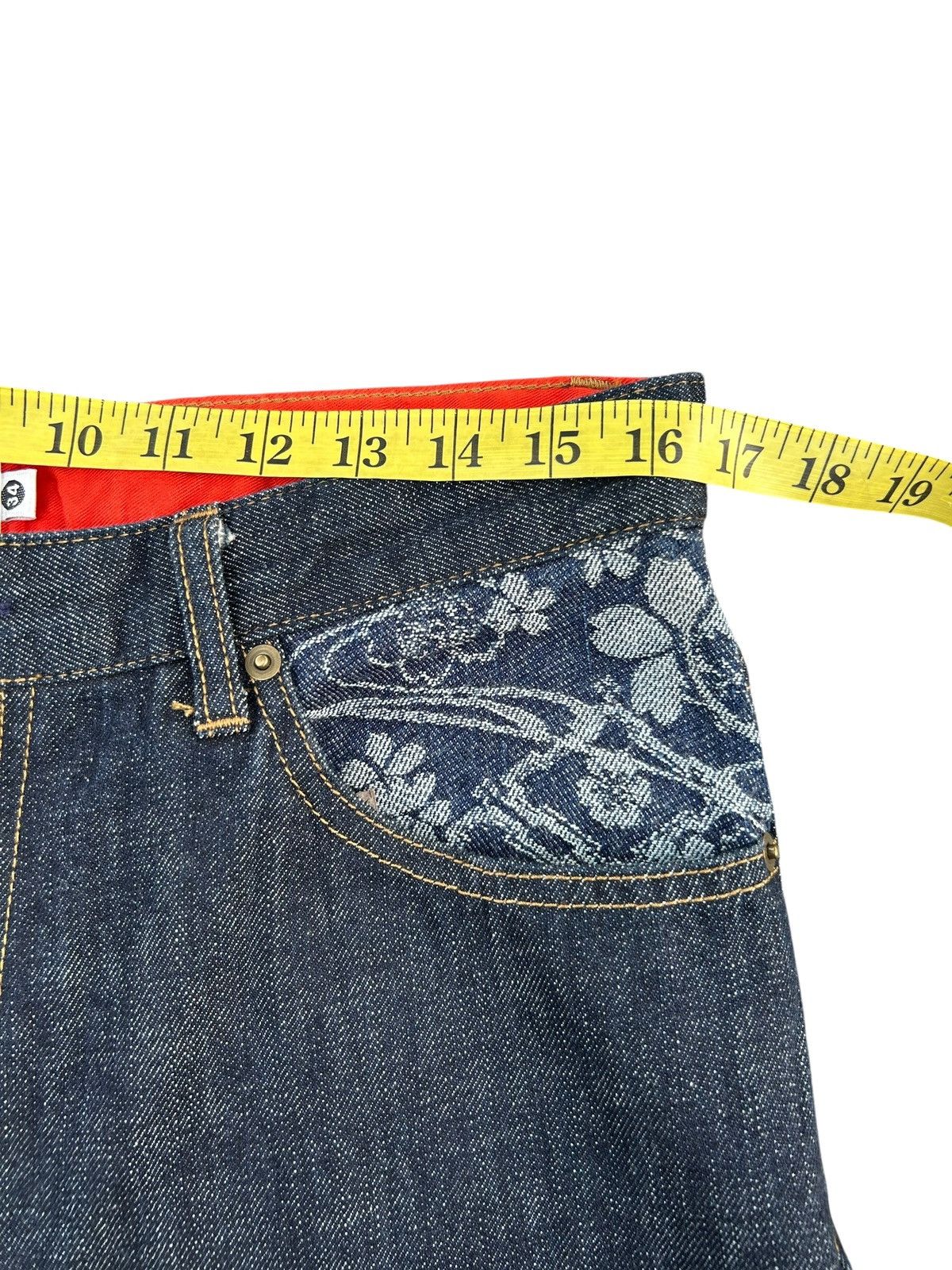 Kapital KARAKURI TAMASHII VINTAGE JAPANESE BRAND SUKAJAN DENIM JEANS Size US 33 - 19 Thumbnail