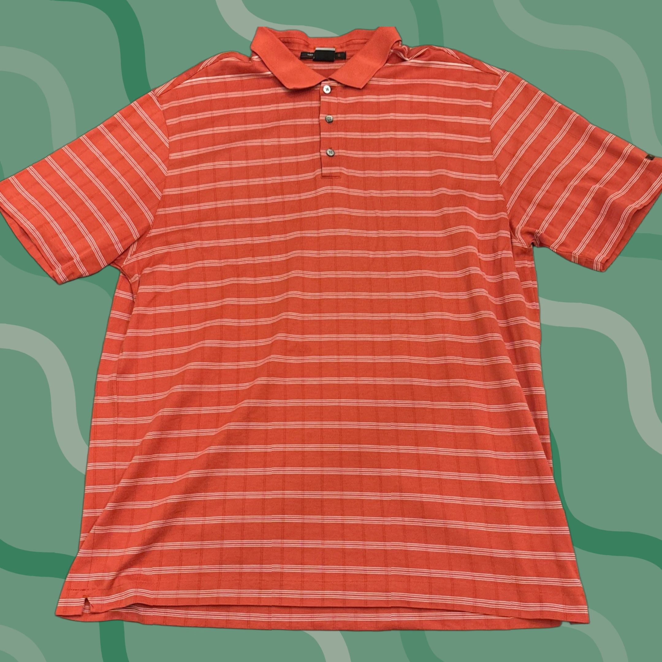 Nike Nike Tiger Woods Collection Dri Fit Golf Polo Men's Size XL Orange Striped Size US XL / EU 56 / 4 - 1 Thumbnail