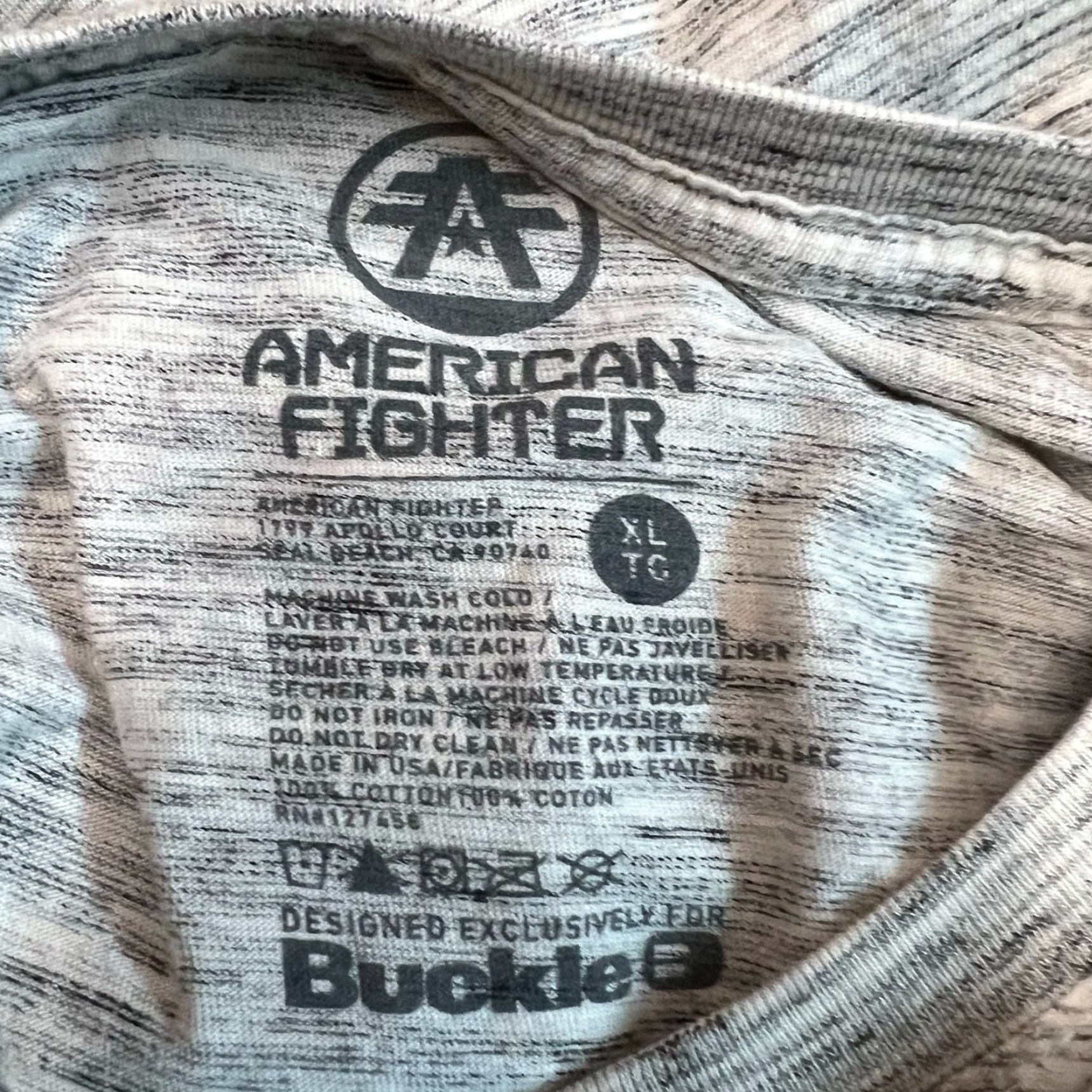 Vintage American Fighter Shirt Mens XL Gray 2 Sided Graphic Tee Short Sleeve Crew Neck Short Sleeve 2 Sided Graphic Tee Mens XL Gray USA Seller Size US XL / EU 56 / 4 - 5 Thumbnail